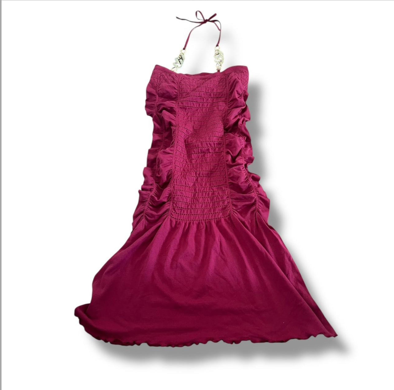 Red y2k babydoll runched fitting dress size small