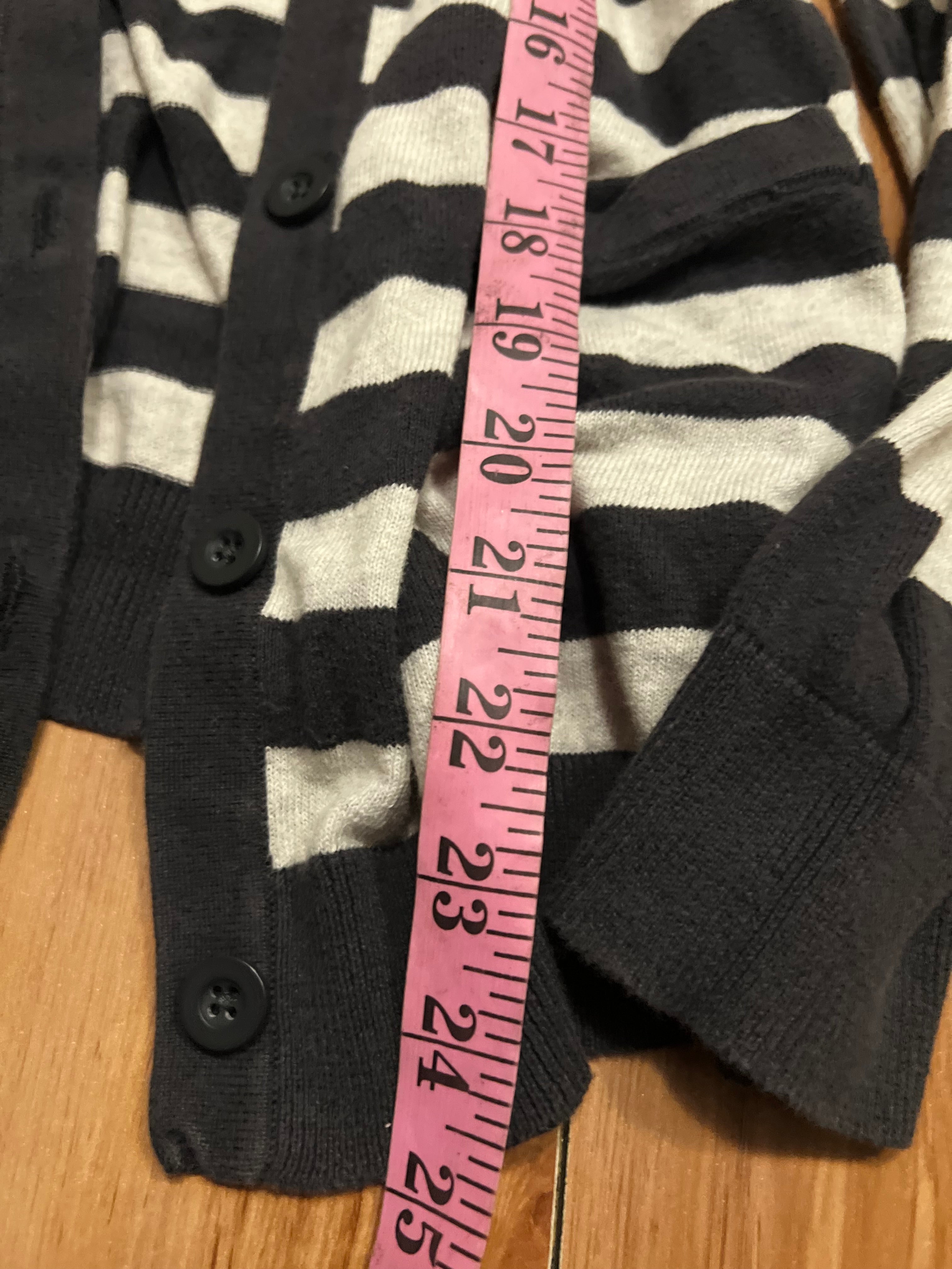 Fall striped navy white cardigan size medium