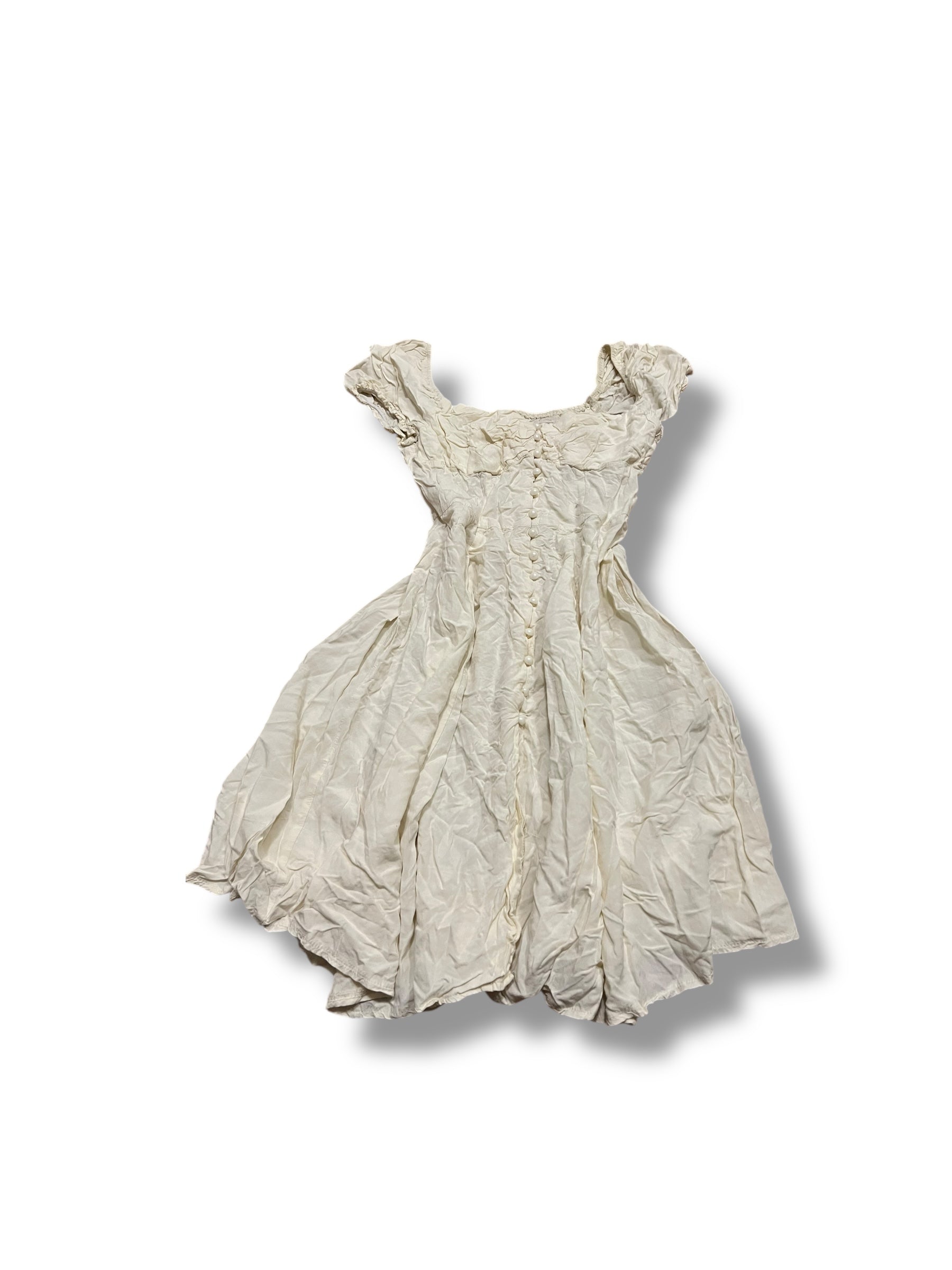 White babydoll button up dress size small