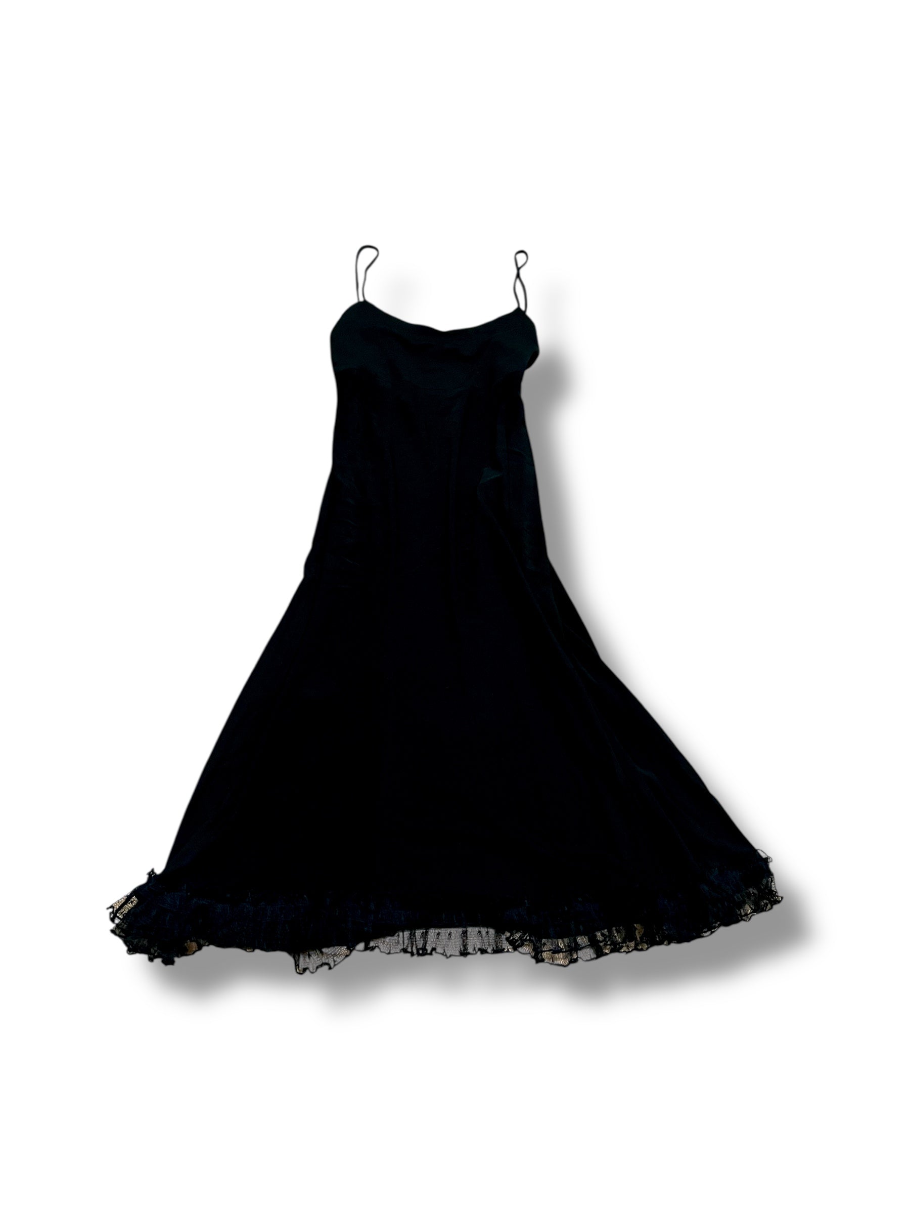 Black dkny maxi dress with lace size medium