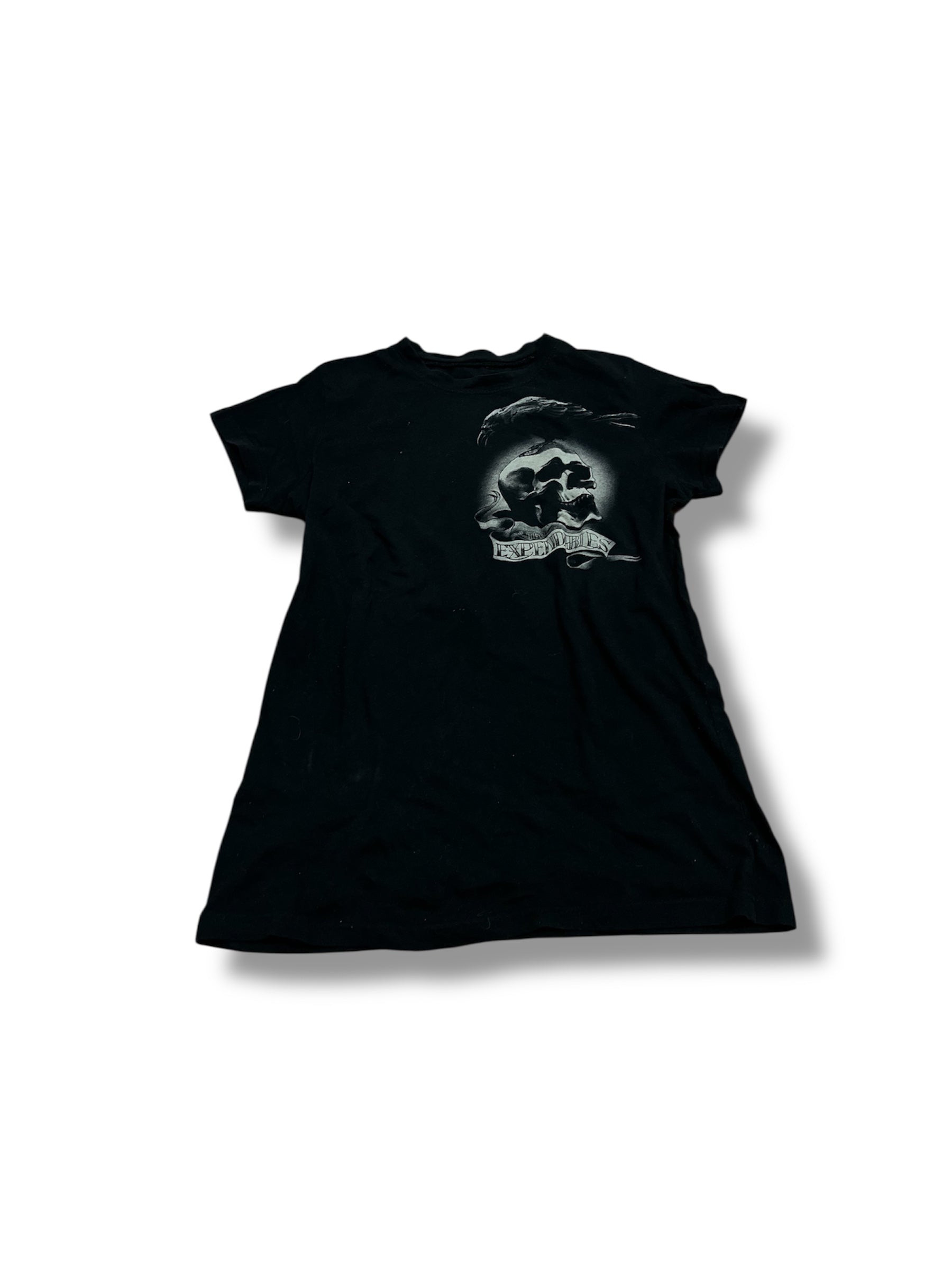 Black skull medium baby tee