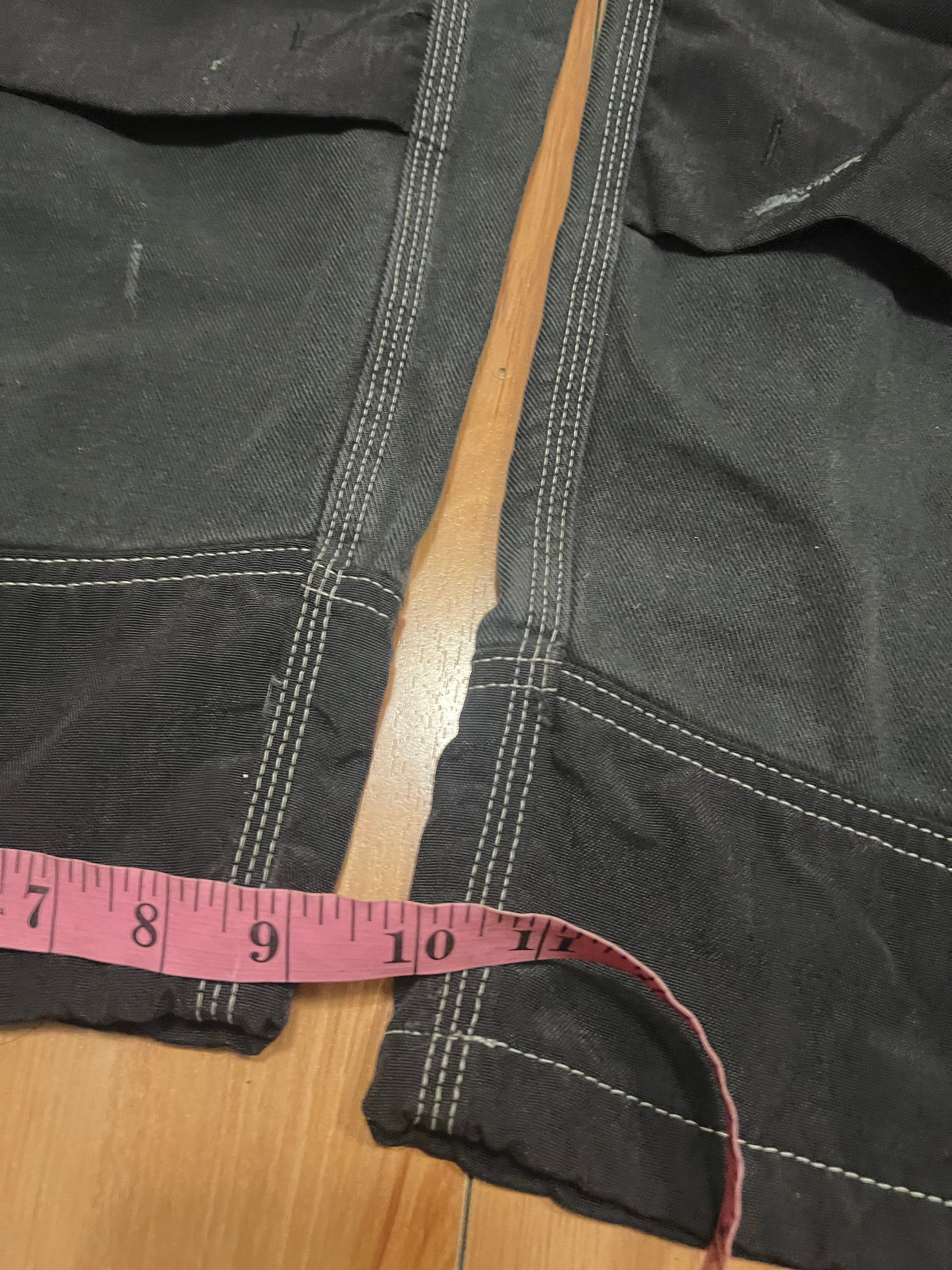 Black grunge rave blue collar cargo pants size 34x32