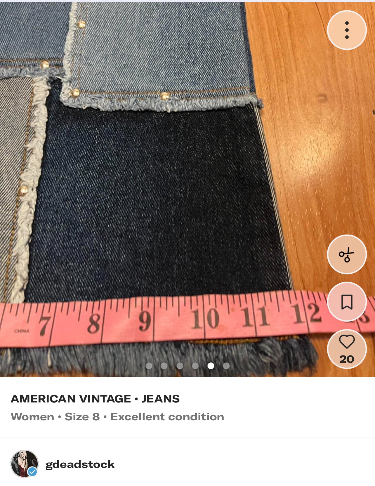 Denim block jeans 90’s with studs size 10