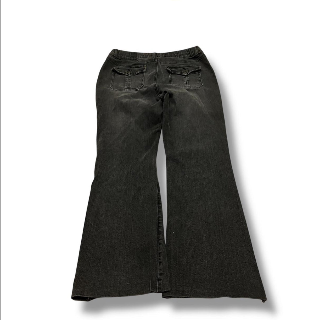 Low rise flare denim studded jeans with cool 90’s fit
