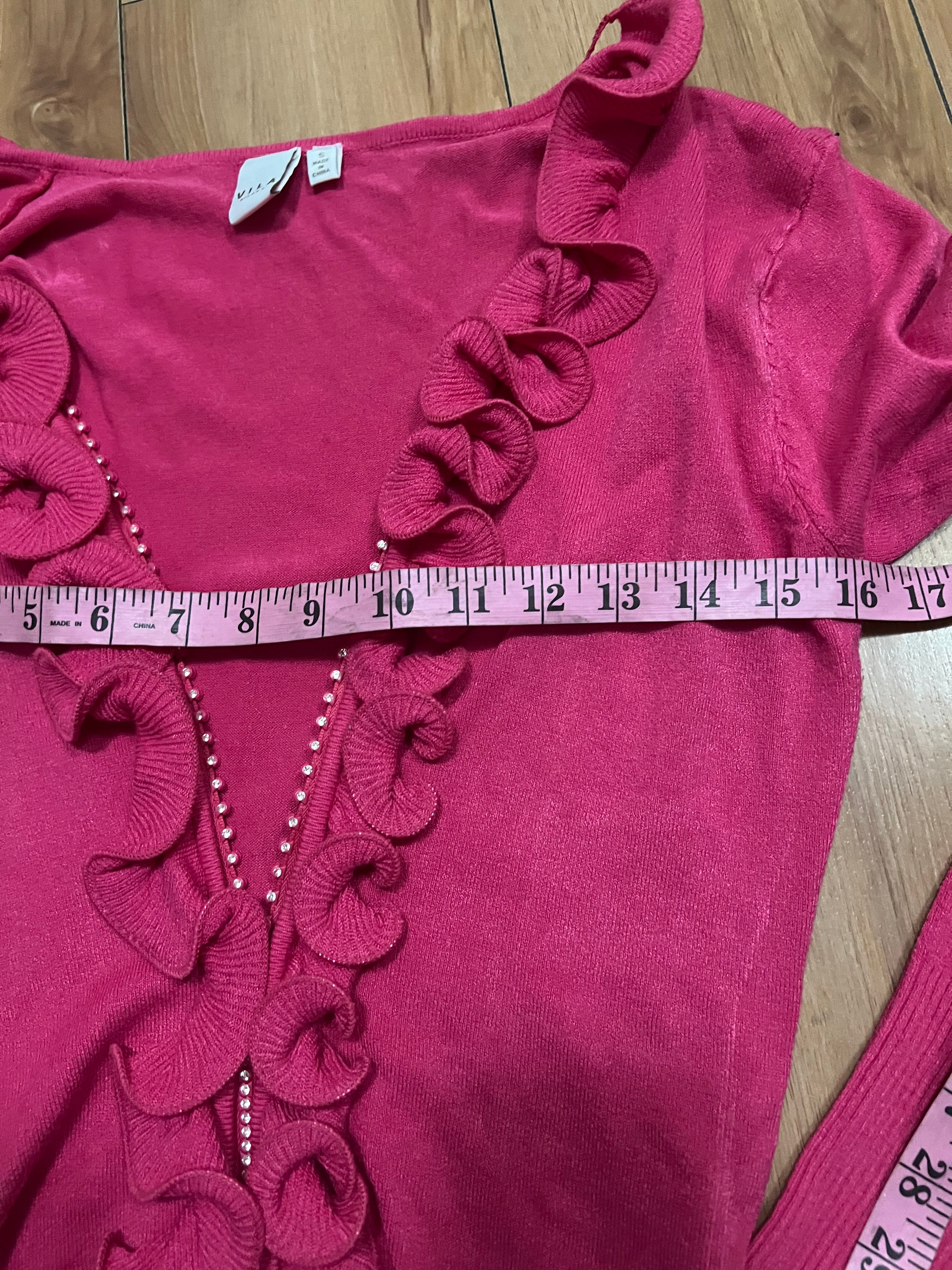 Hot pink ruffle 2000’s jacket size small