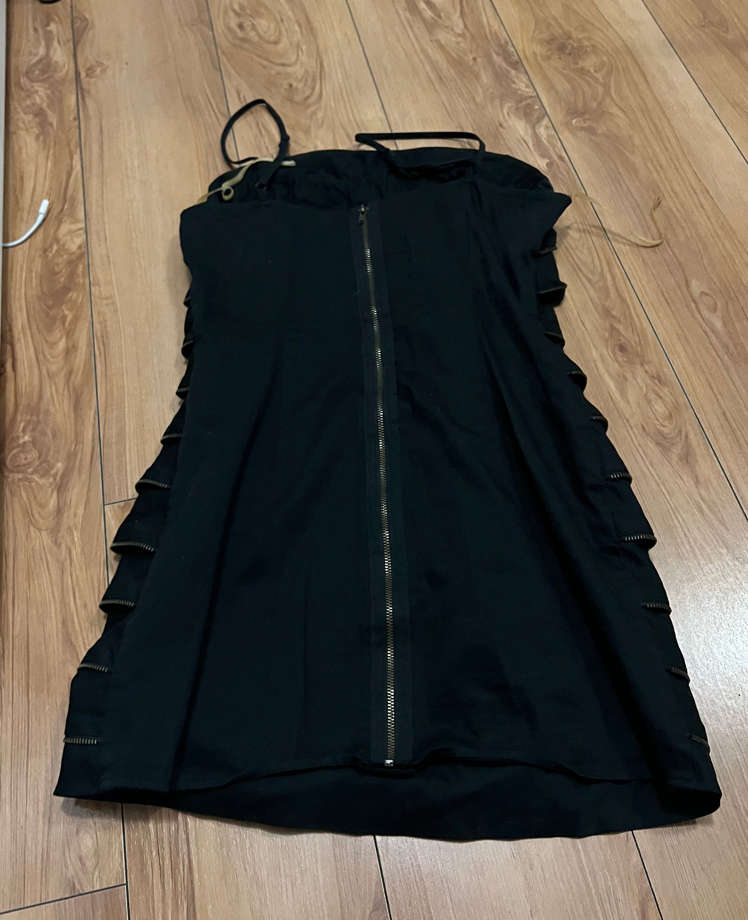 Black zipper archive grunge mini dress size medium vintage