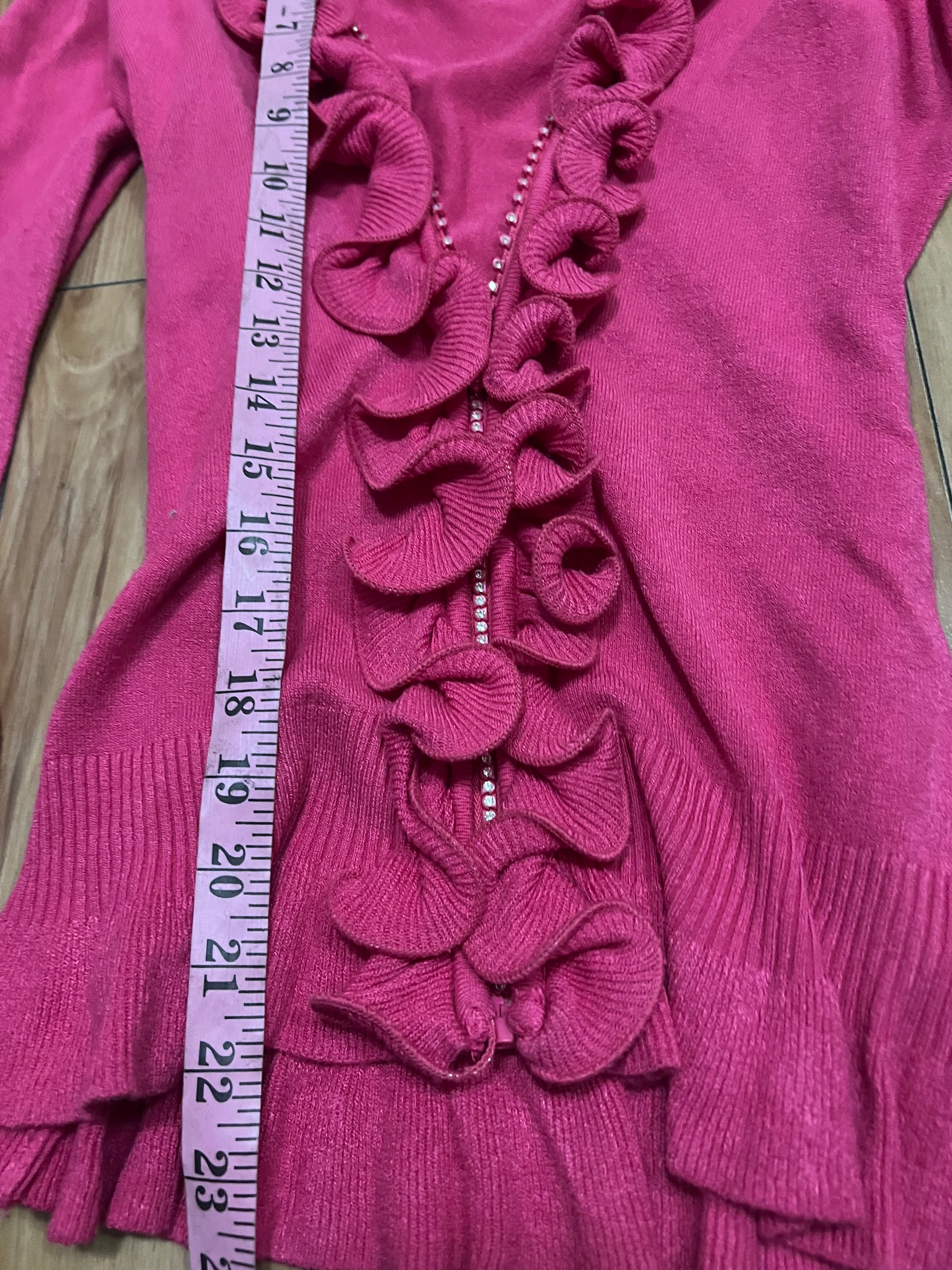 Hot pink ruffle 2000’s jacket size small