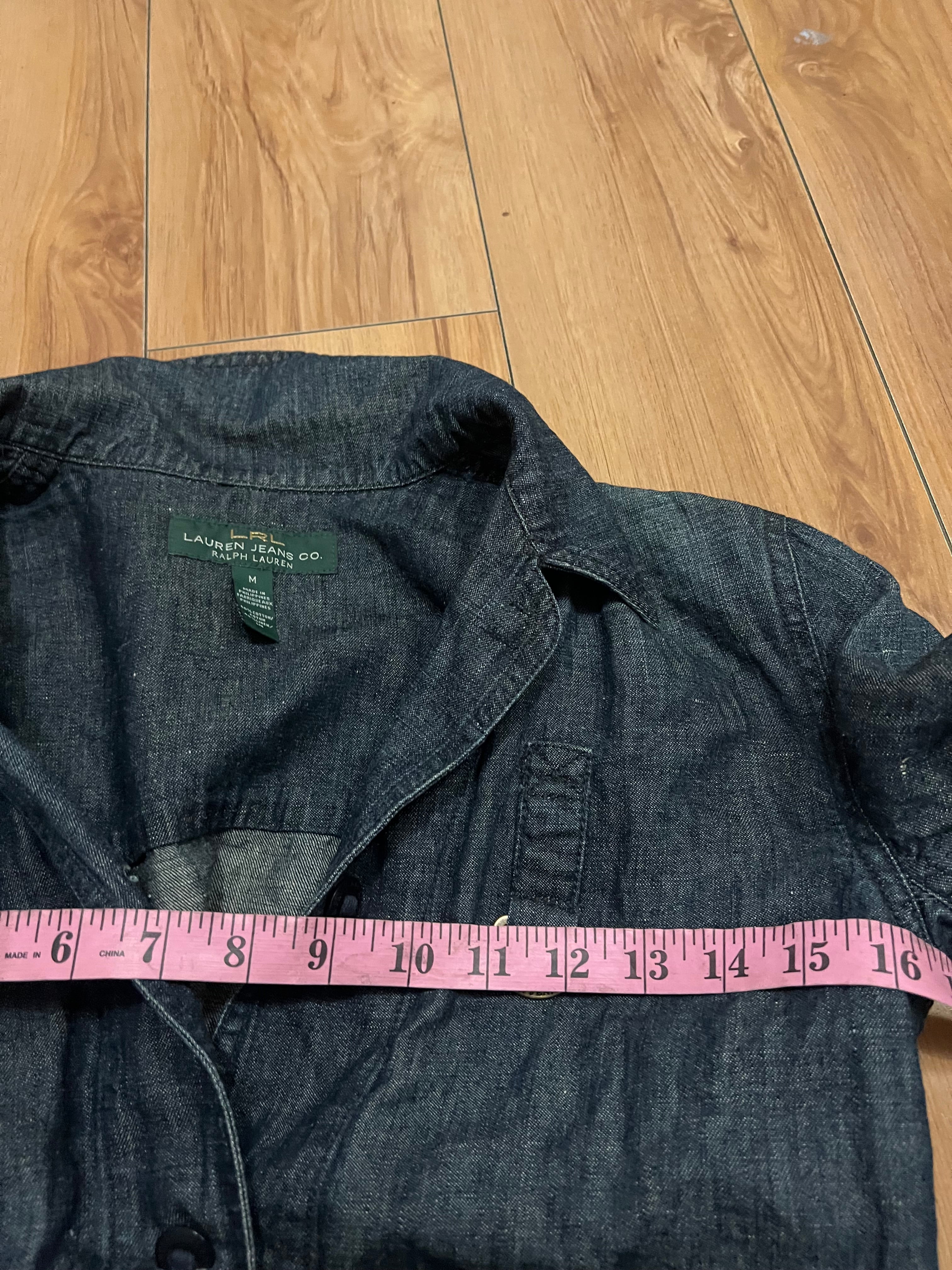 Rare Lauren Ralph Lauren  grunge dark navy denim jacket size medium