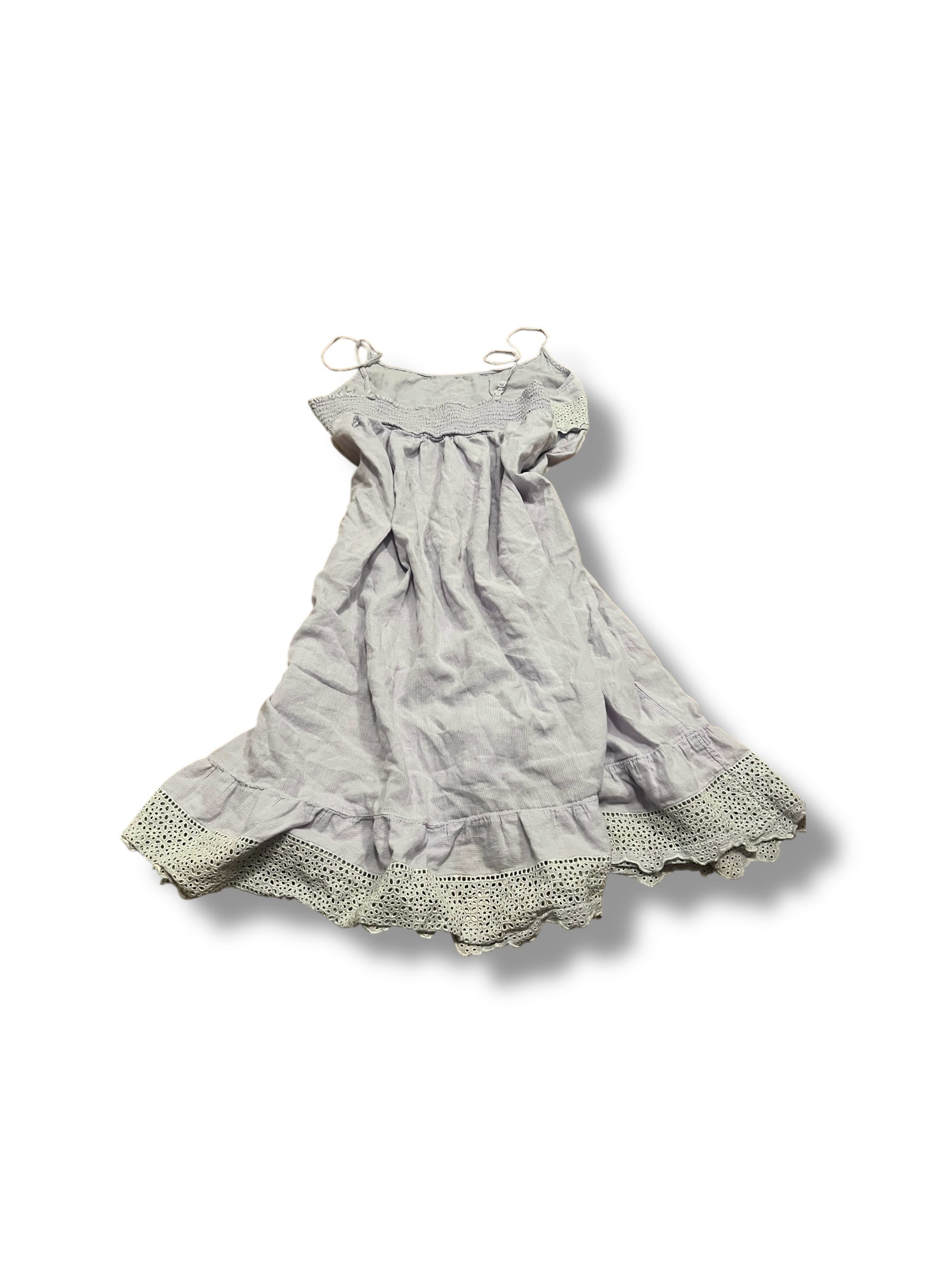 Lavander picnic plaid milkmaid midi dress size medium