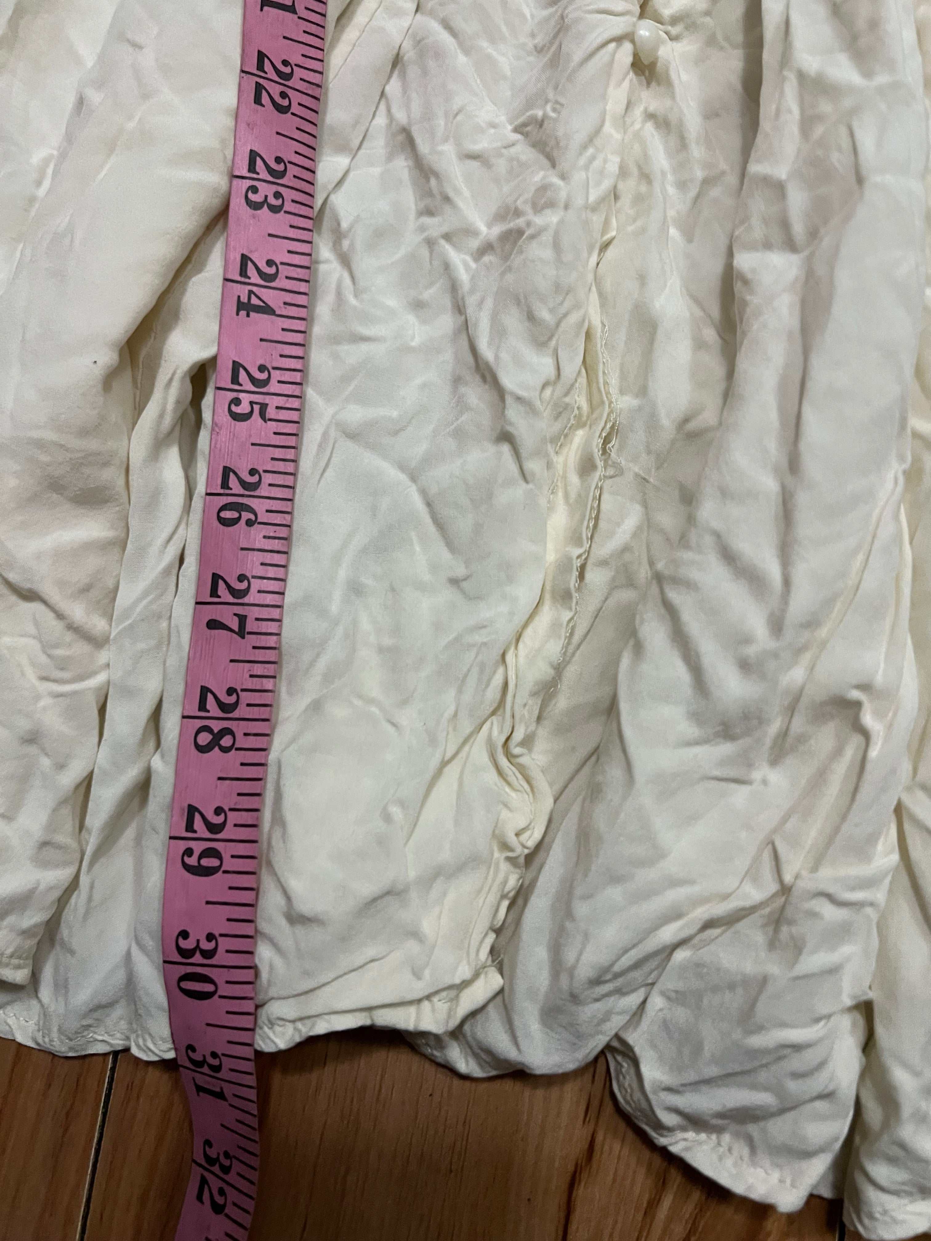 White babydoll button up dress size small