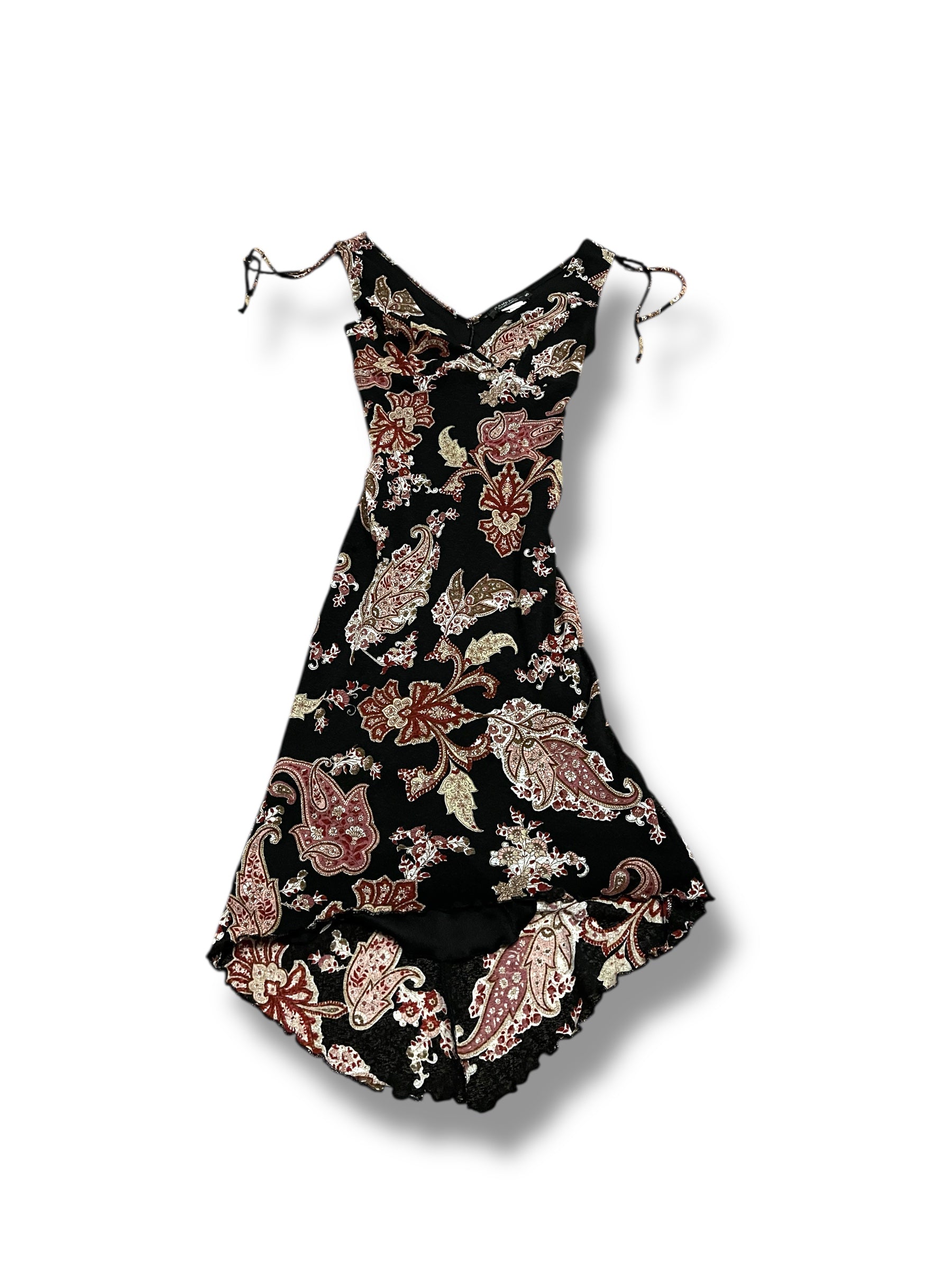 Black floral rampage size small butterfly tank sleeves dress
