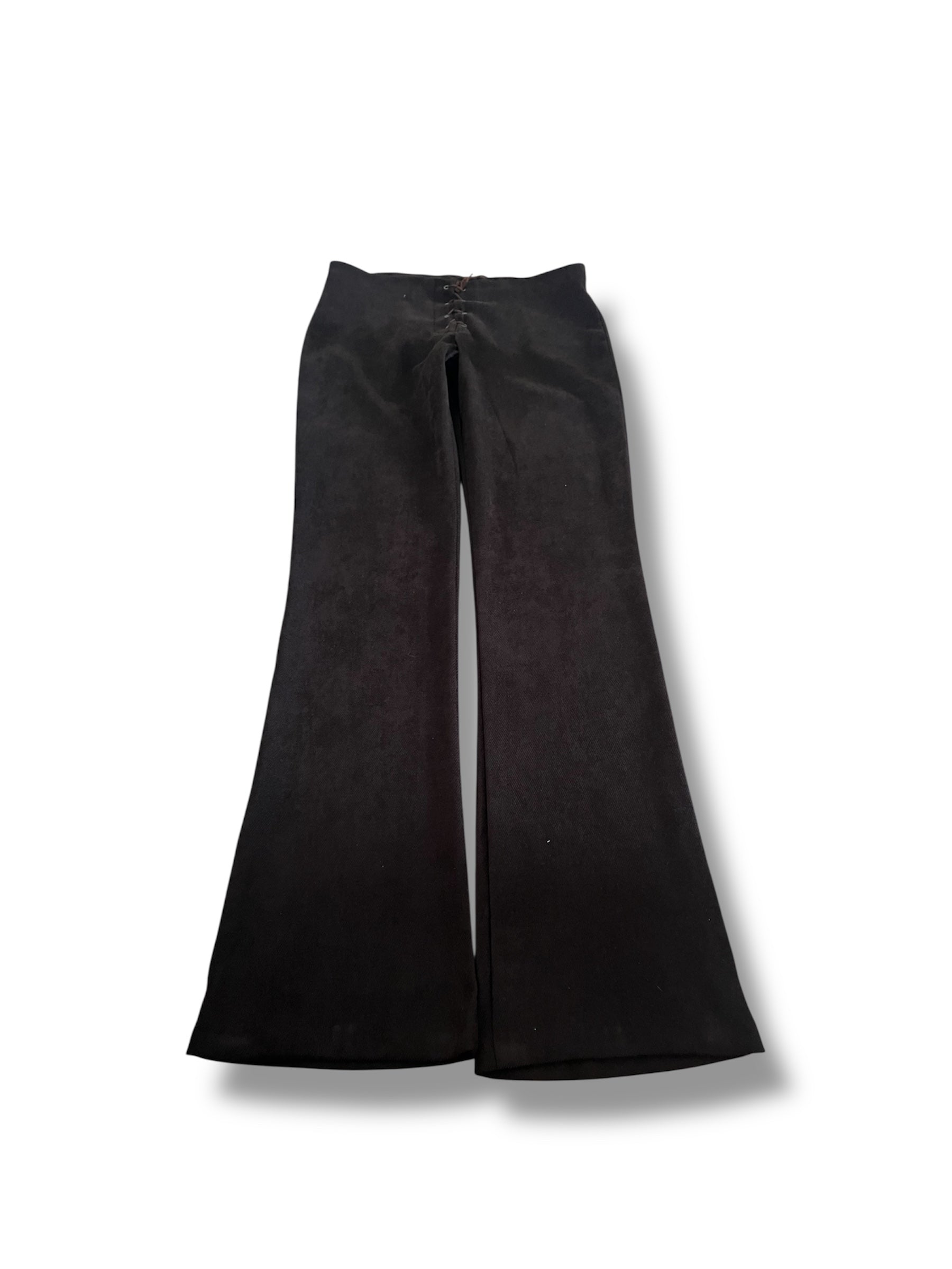 Lace up brown corduroy flare jeans