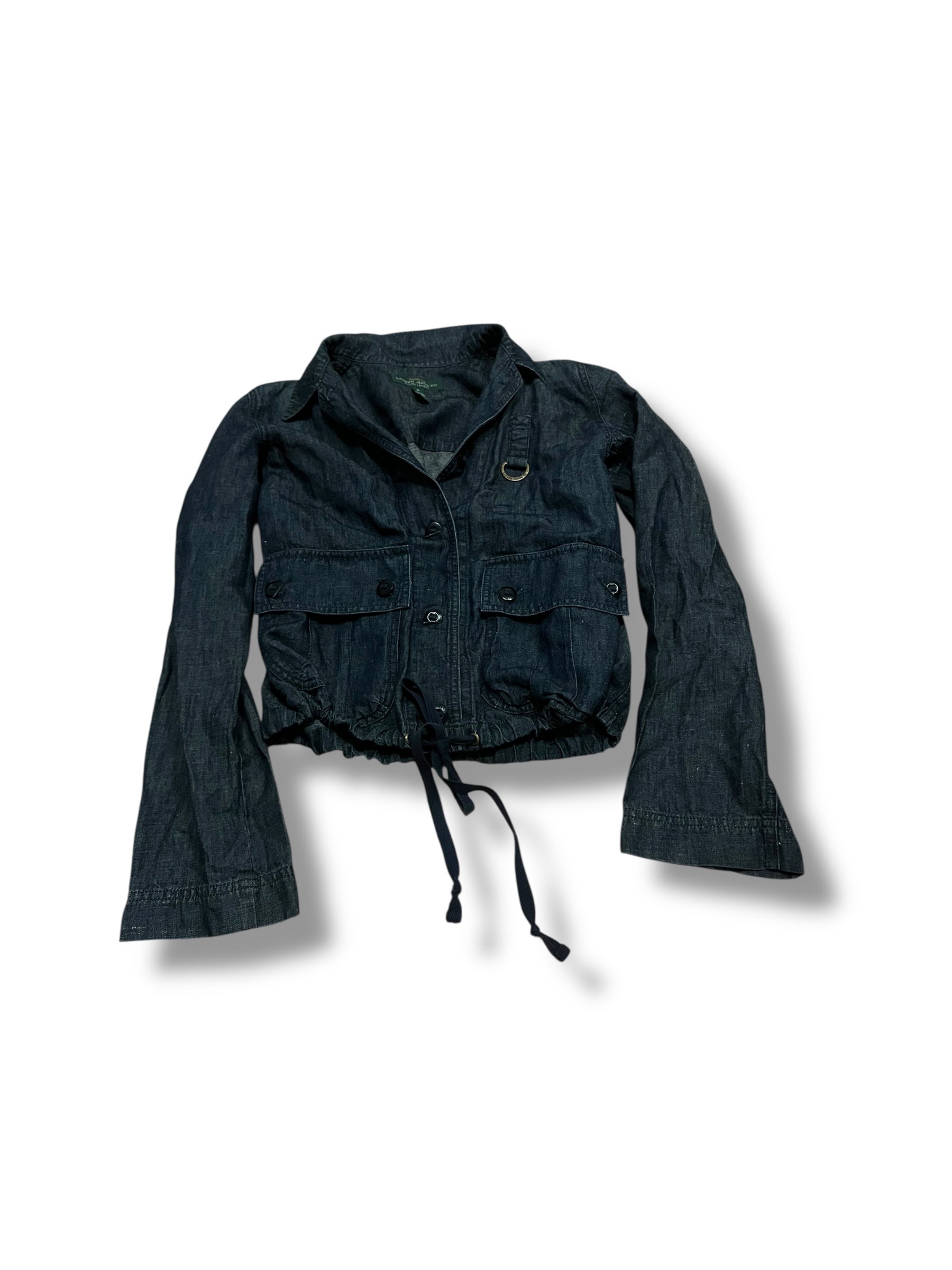 Rare Lauren Ralph Lauren  grunge dark navy denim jacket size medium