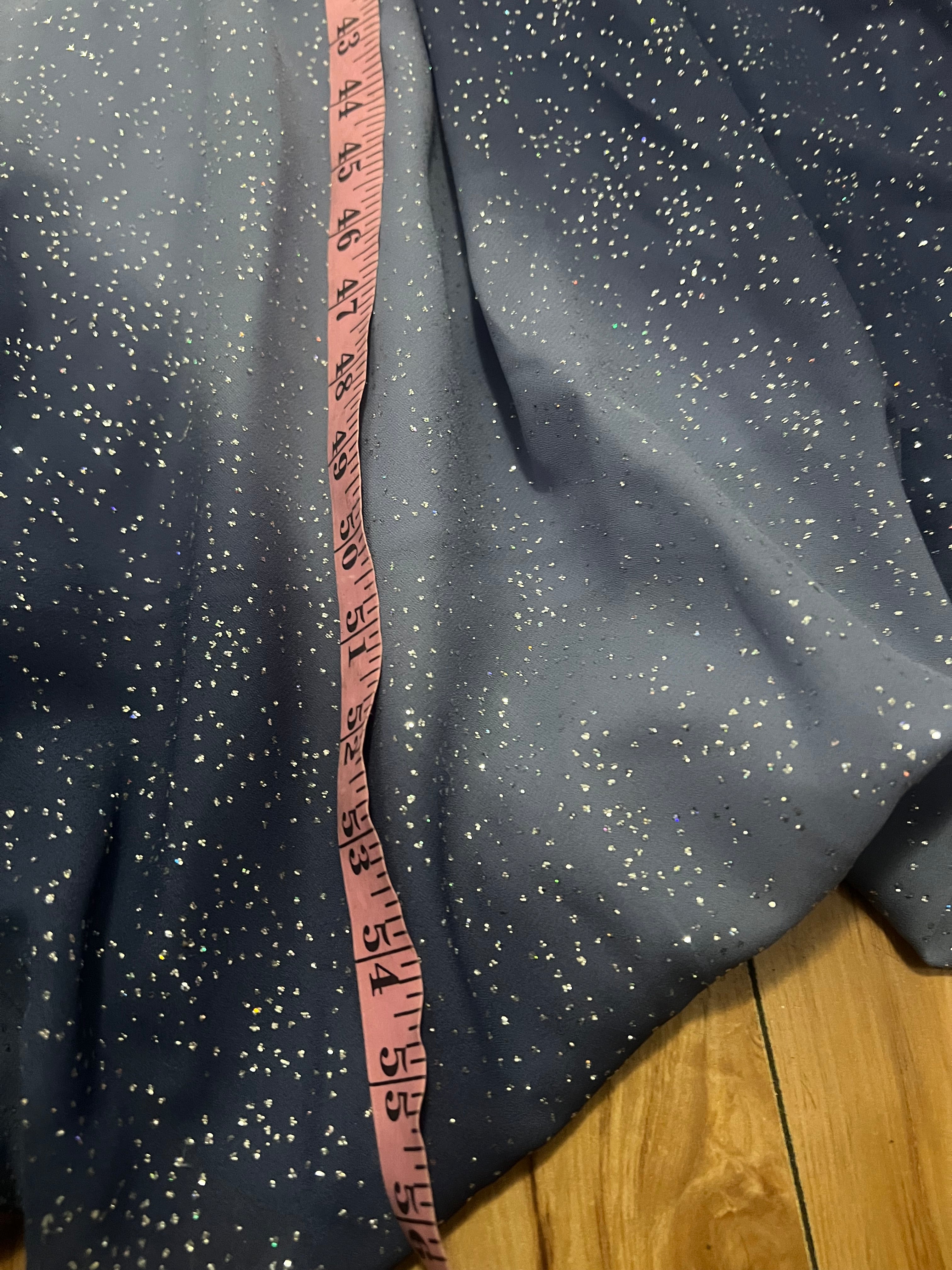 Blue sequin prom homecoming maxi dress size small with shawl included