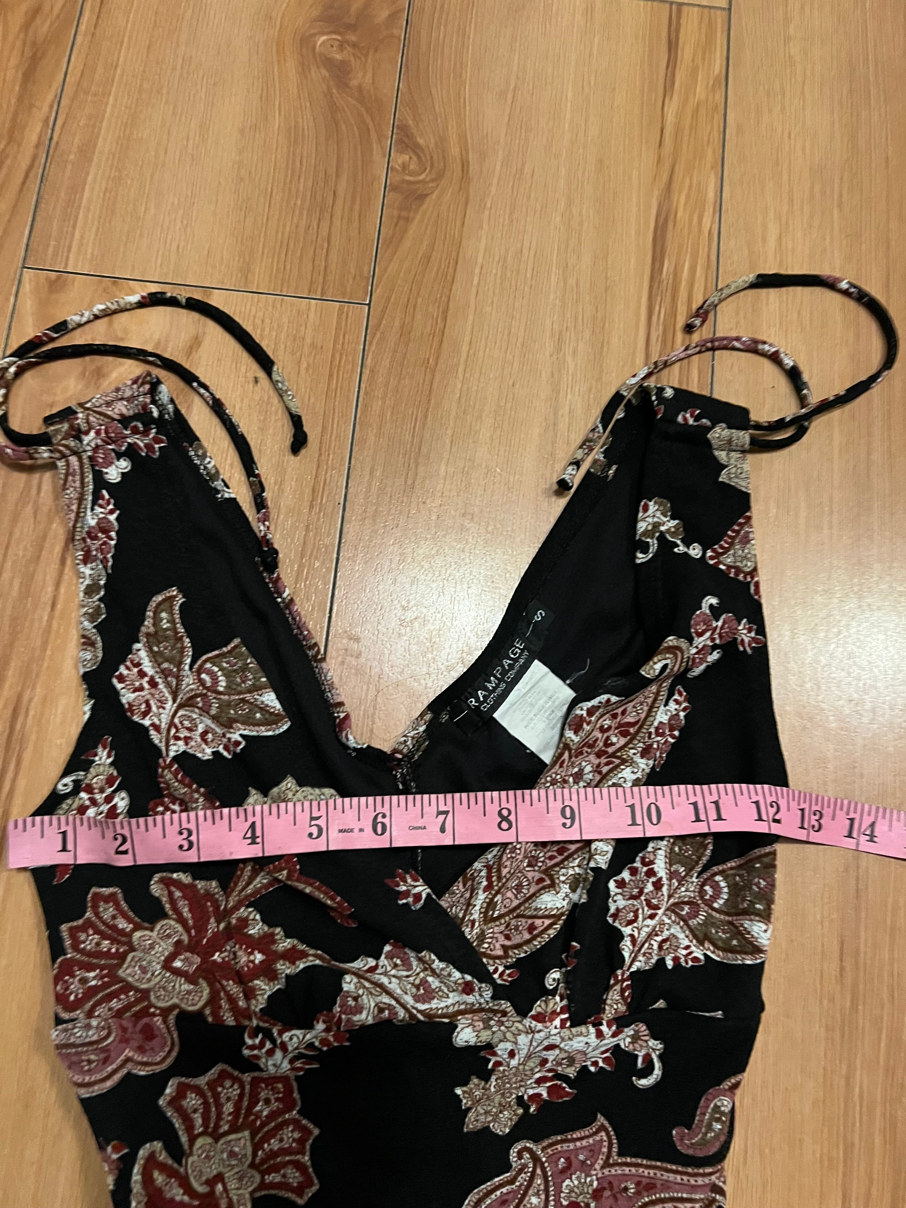 Black floral rampage size small butterfly tank sleeves dress
