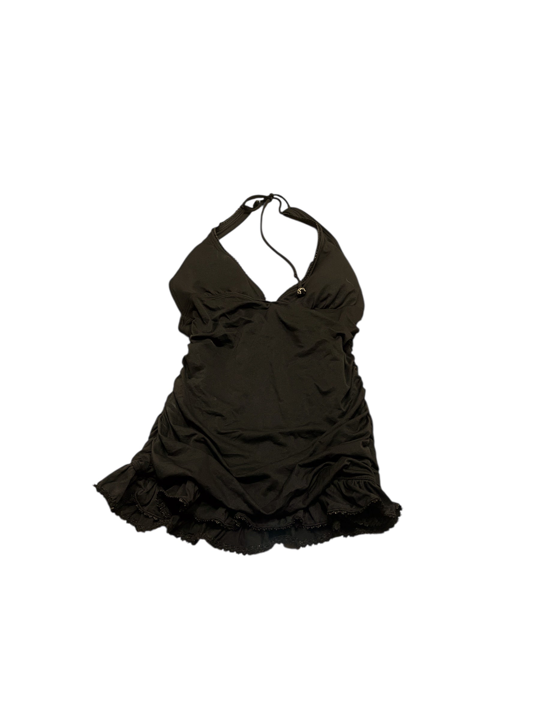 Brown juicy couture babydoll halter tank runched size medium