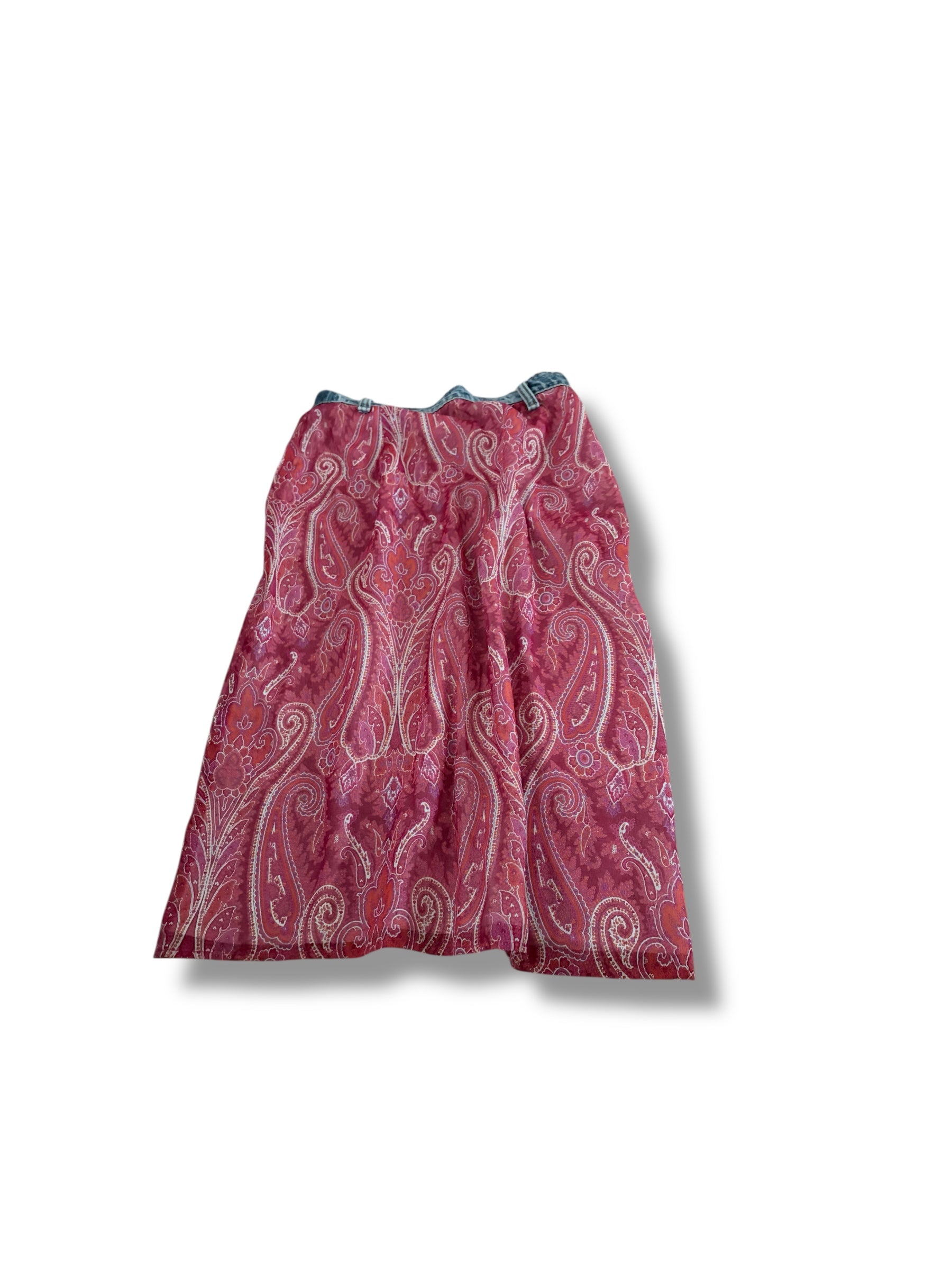 Denim paisley midi skirt size small