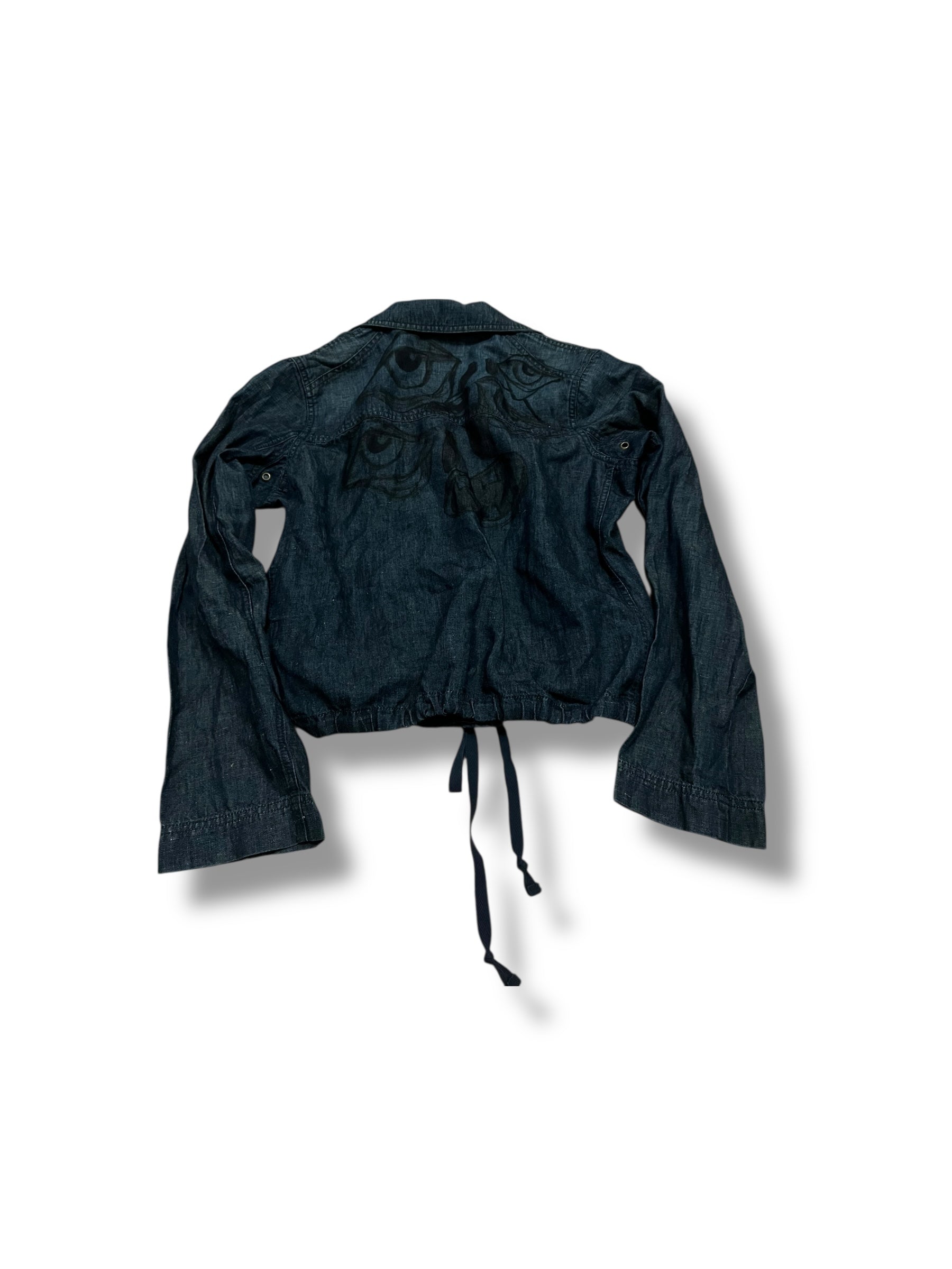 Rare Lauren Ralph Lauren  grunge dark navy denim jacket size medium