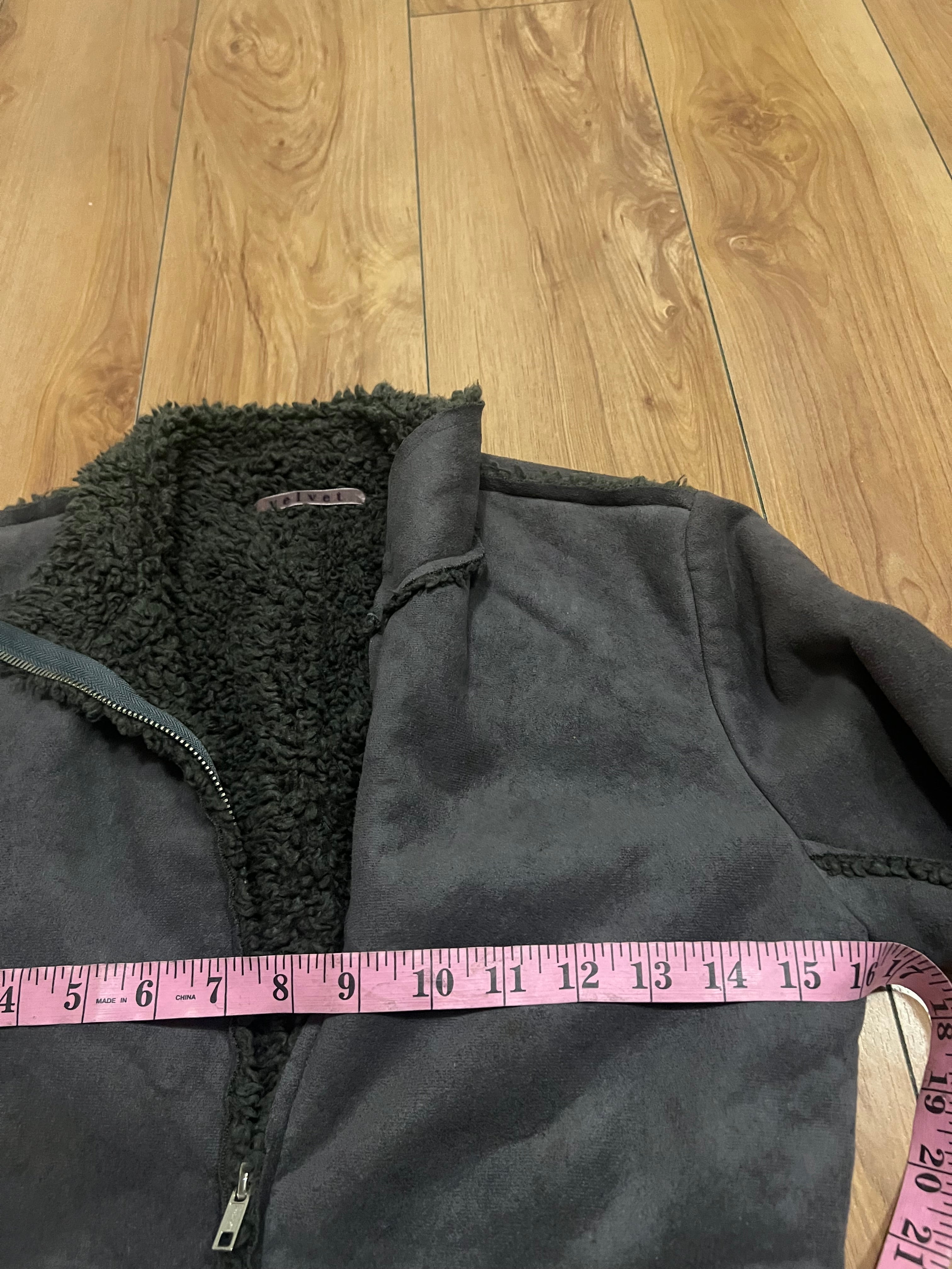 Grey striped Sherpa jacket