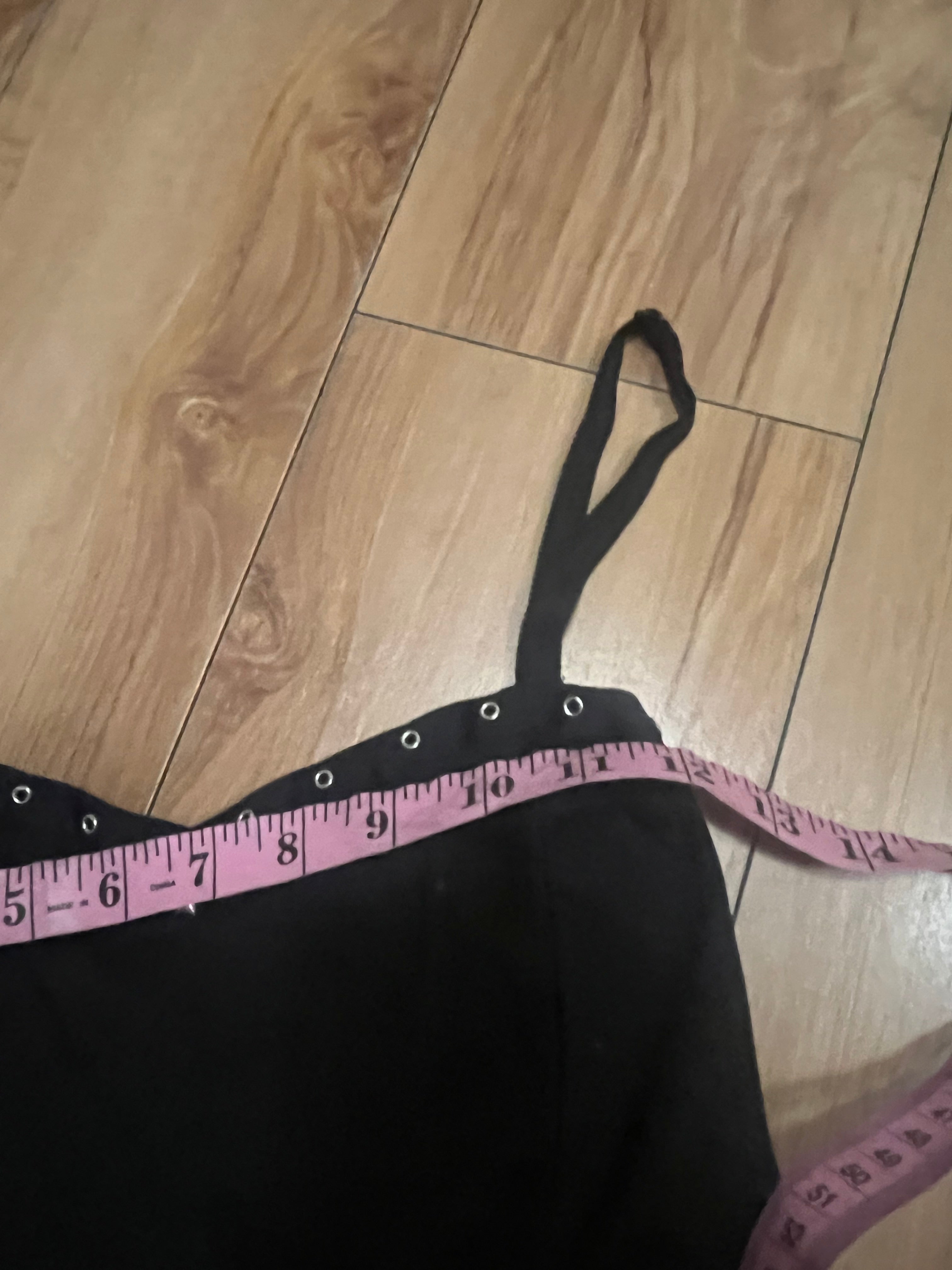 Black studed frilly kinder goth micro dress size Xs