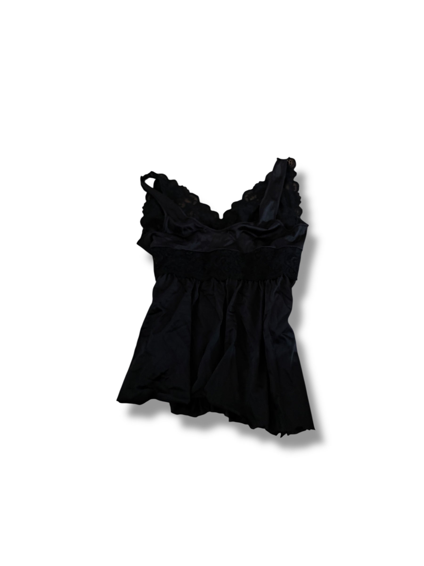 Black Lacey off the shoulder osh cami top with bow size small