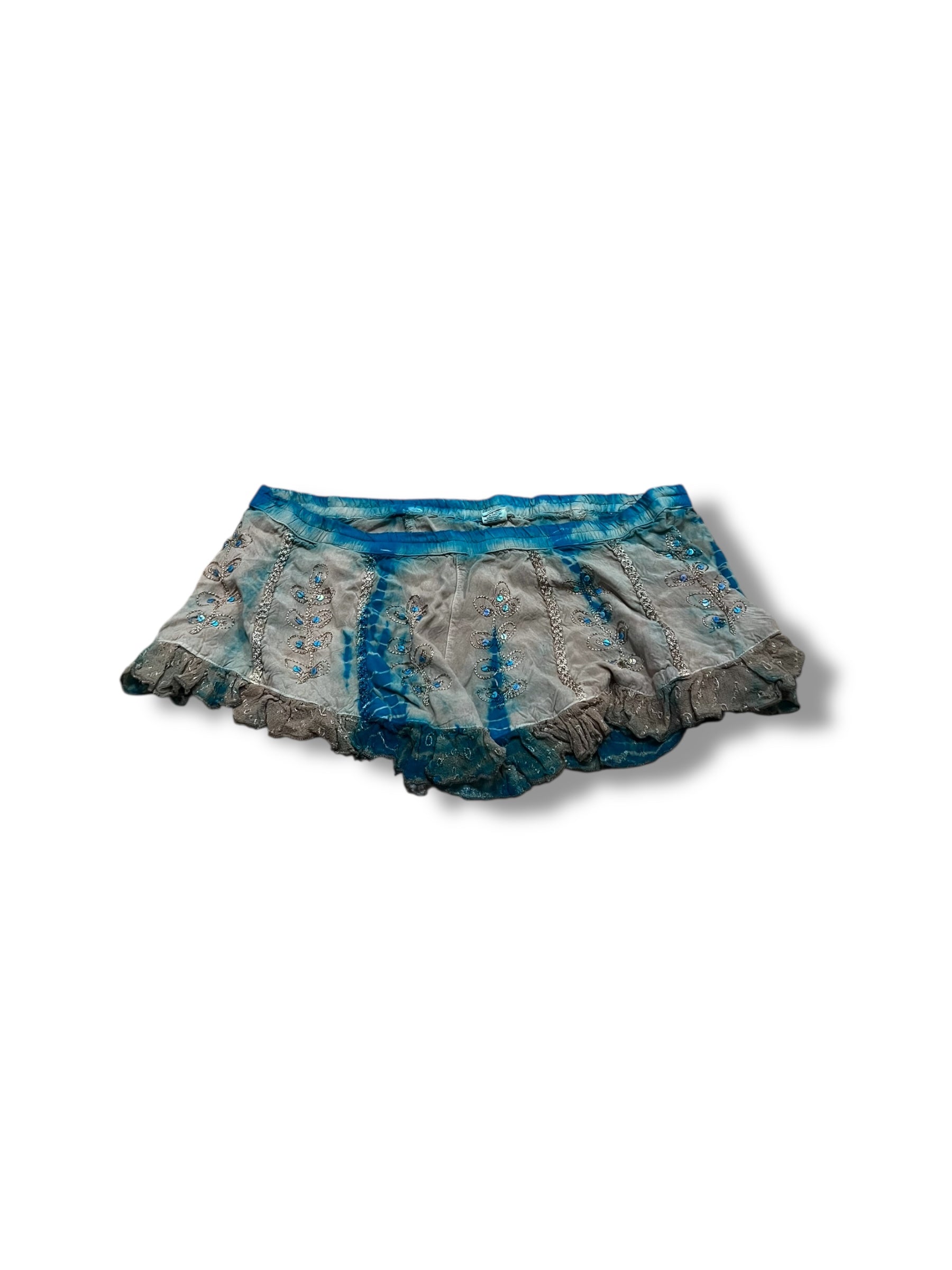 Fairy embroidered micro mini skirt 10” length size medium