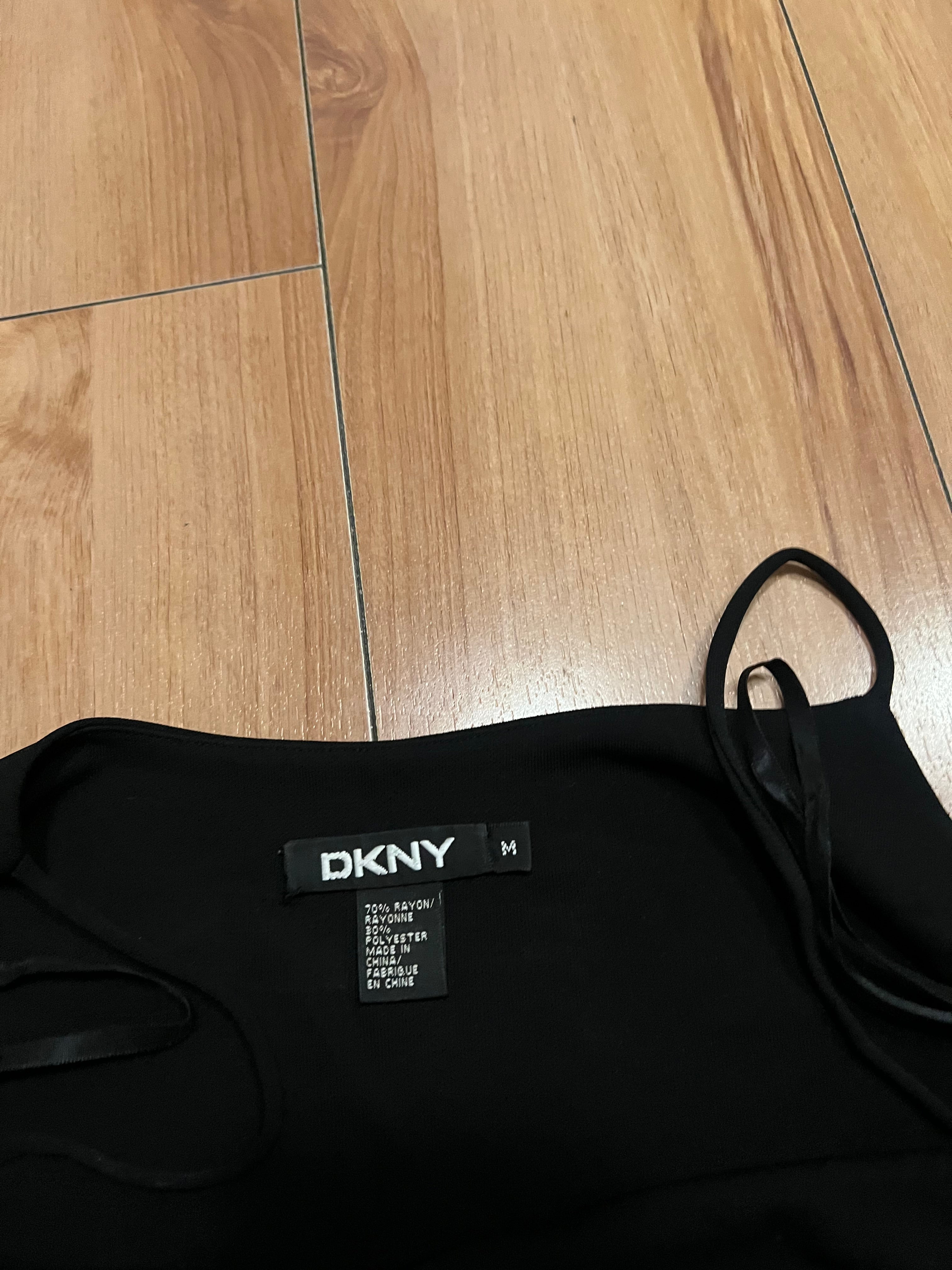 Black dkny maxi dress with lace size medium