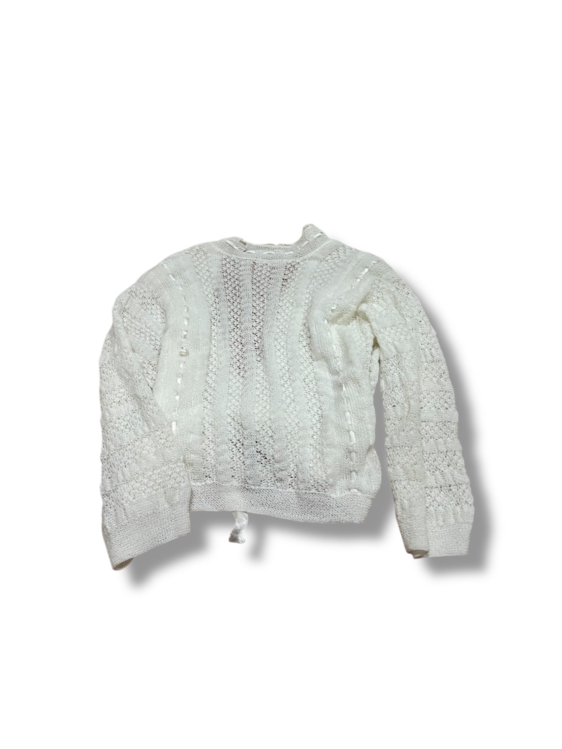 White ribbon light crotchet jacket size medium
