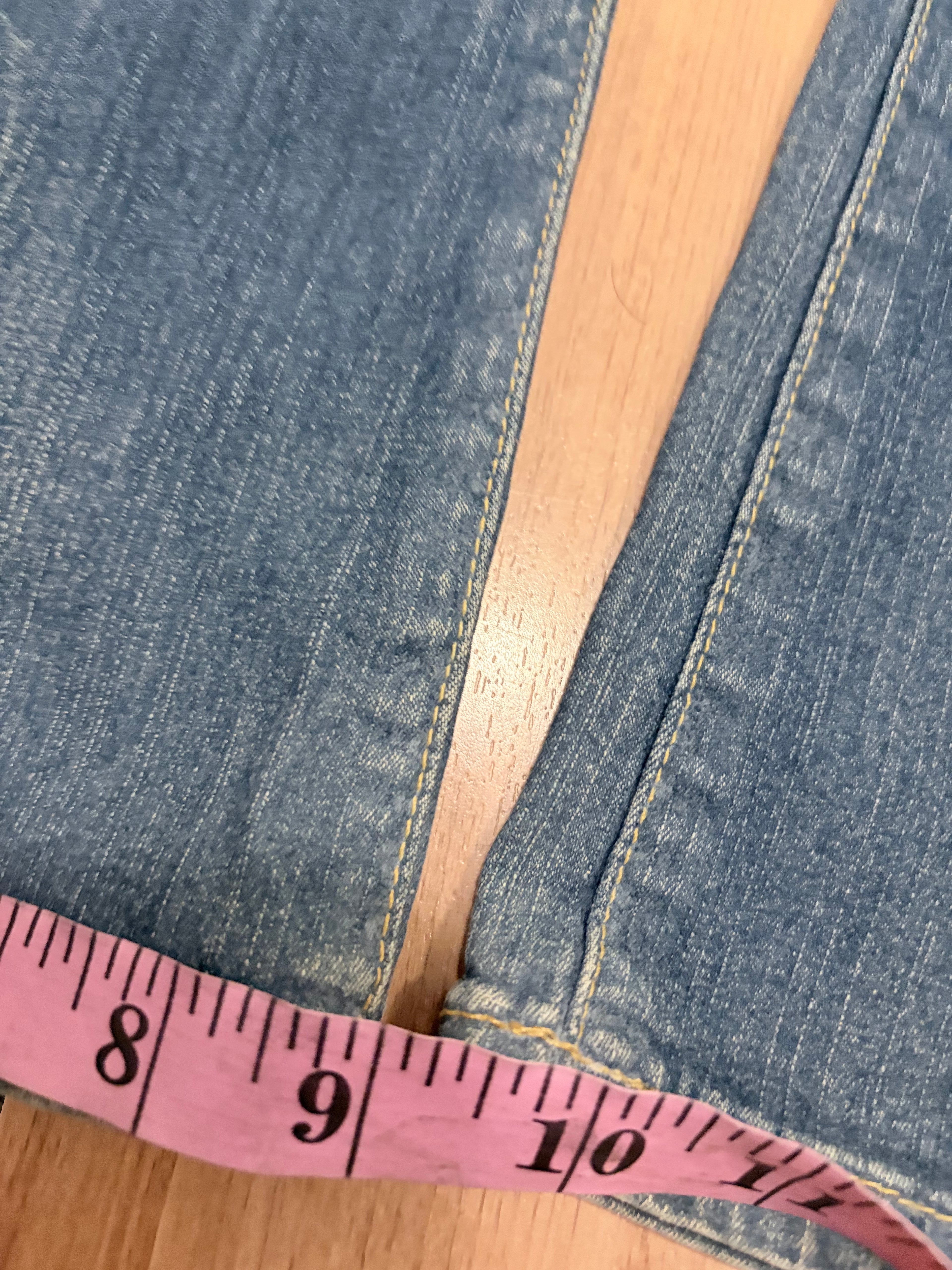 Baby phat low rise denim jeans with acid wash size 4