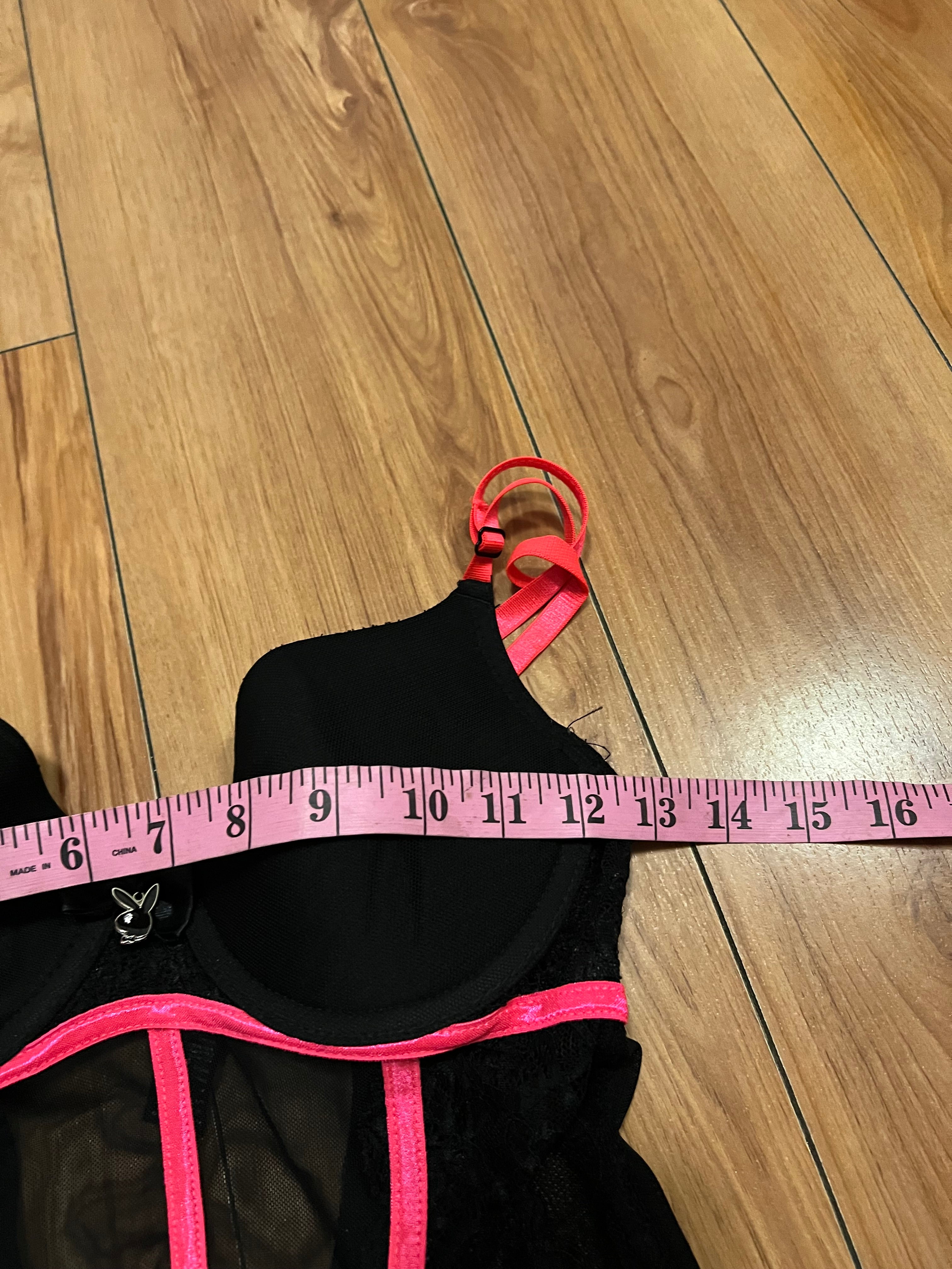 Black pink playboy corset top size small