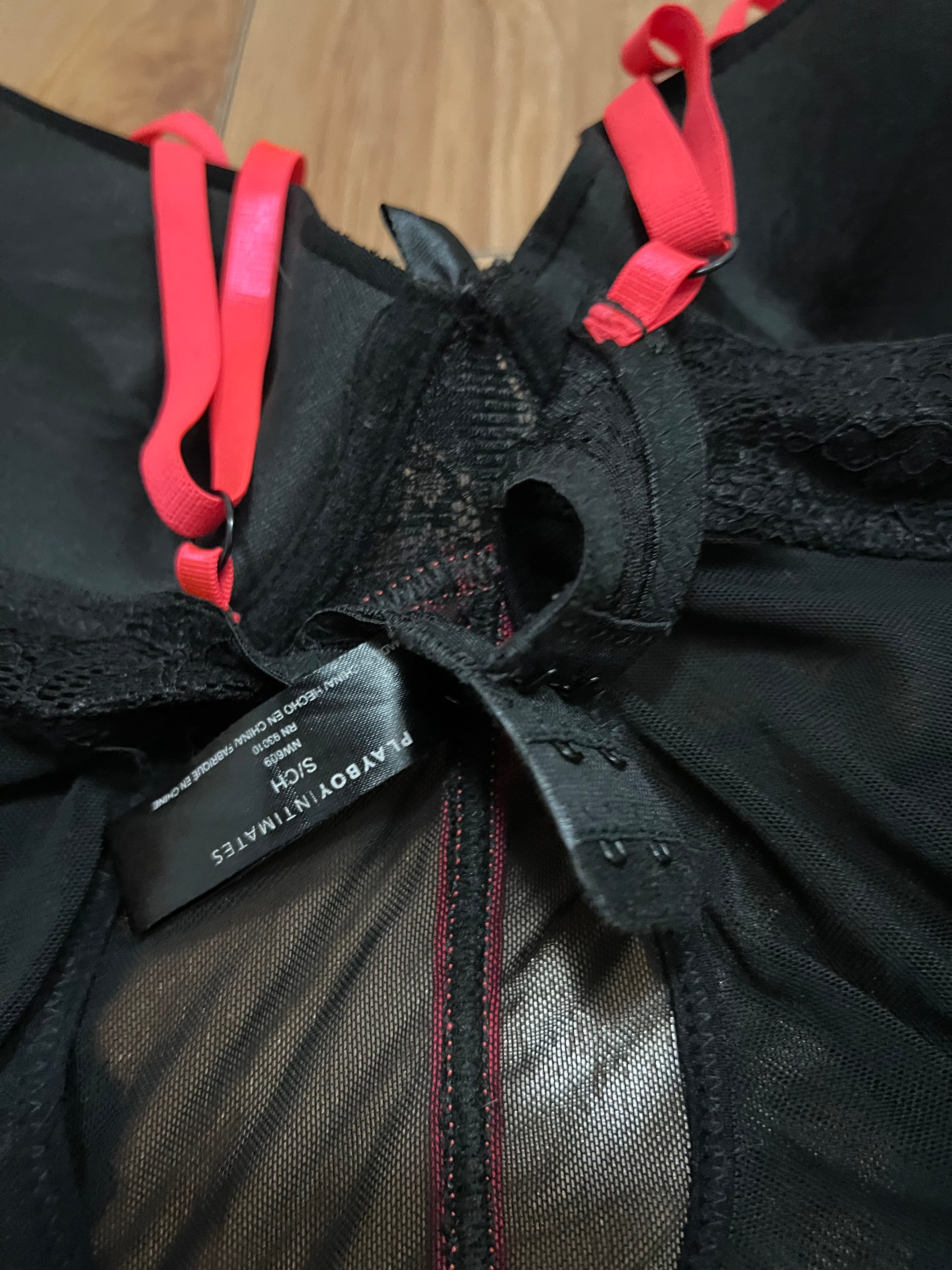 Black pink playboy corset top size small