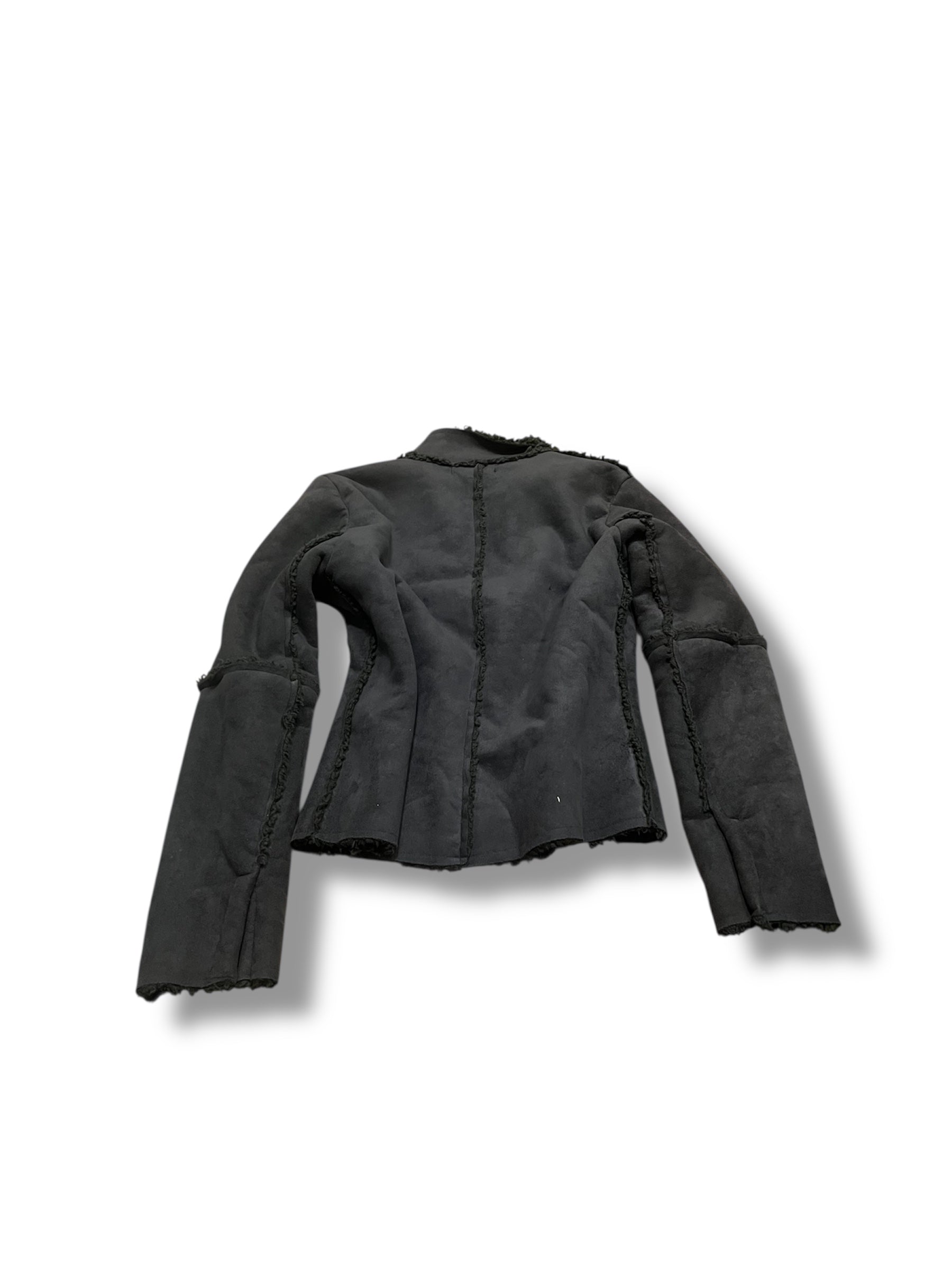 Grey striped Sherpa jacket