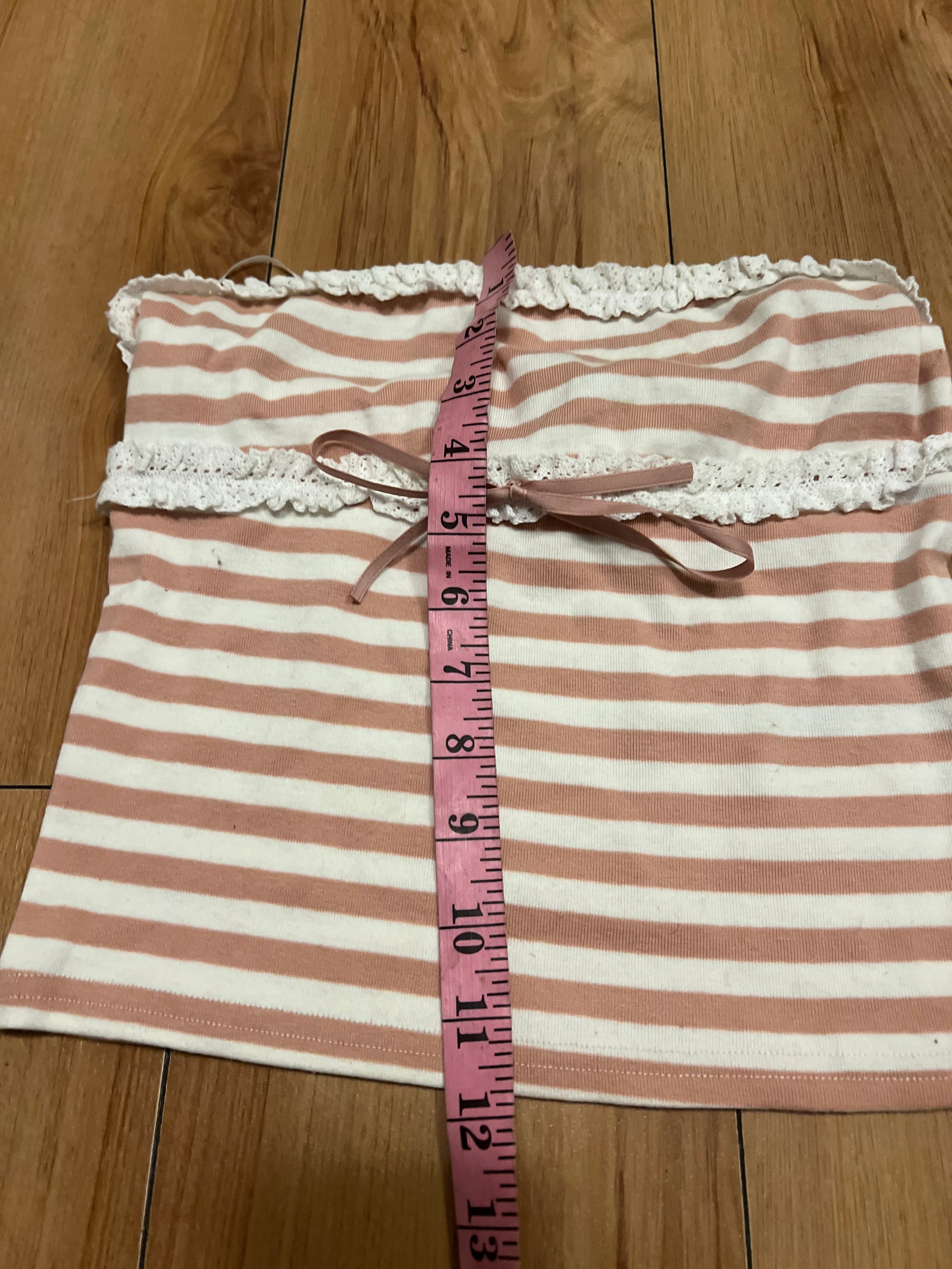 White pink Edikted strapless top size Xs