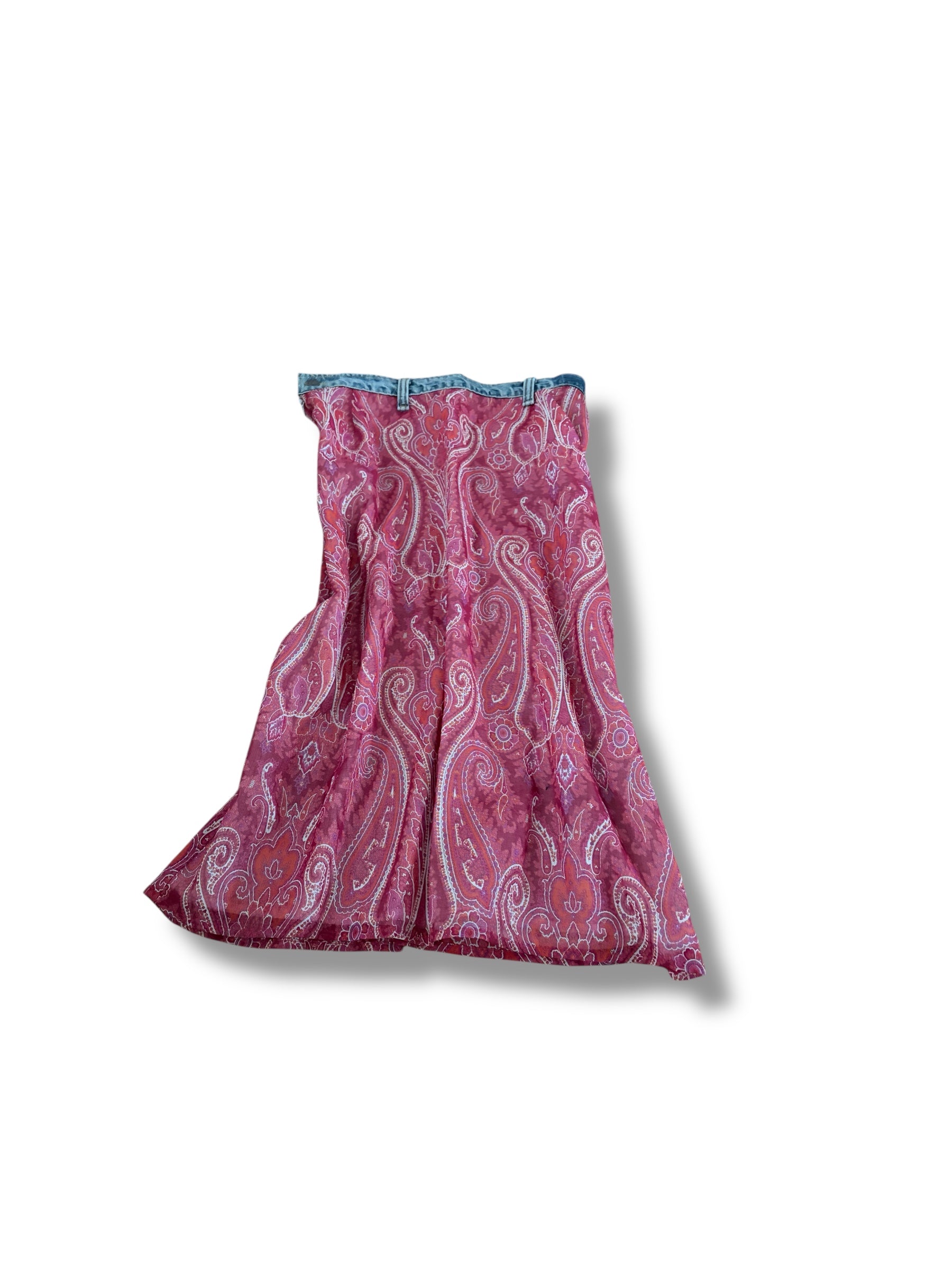 Denim paisley midi skirt size small