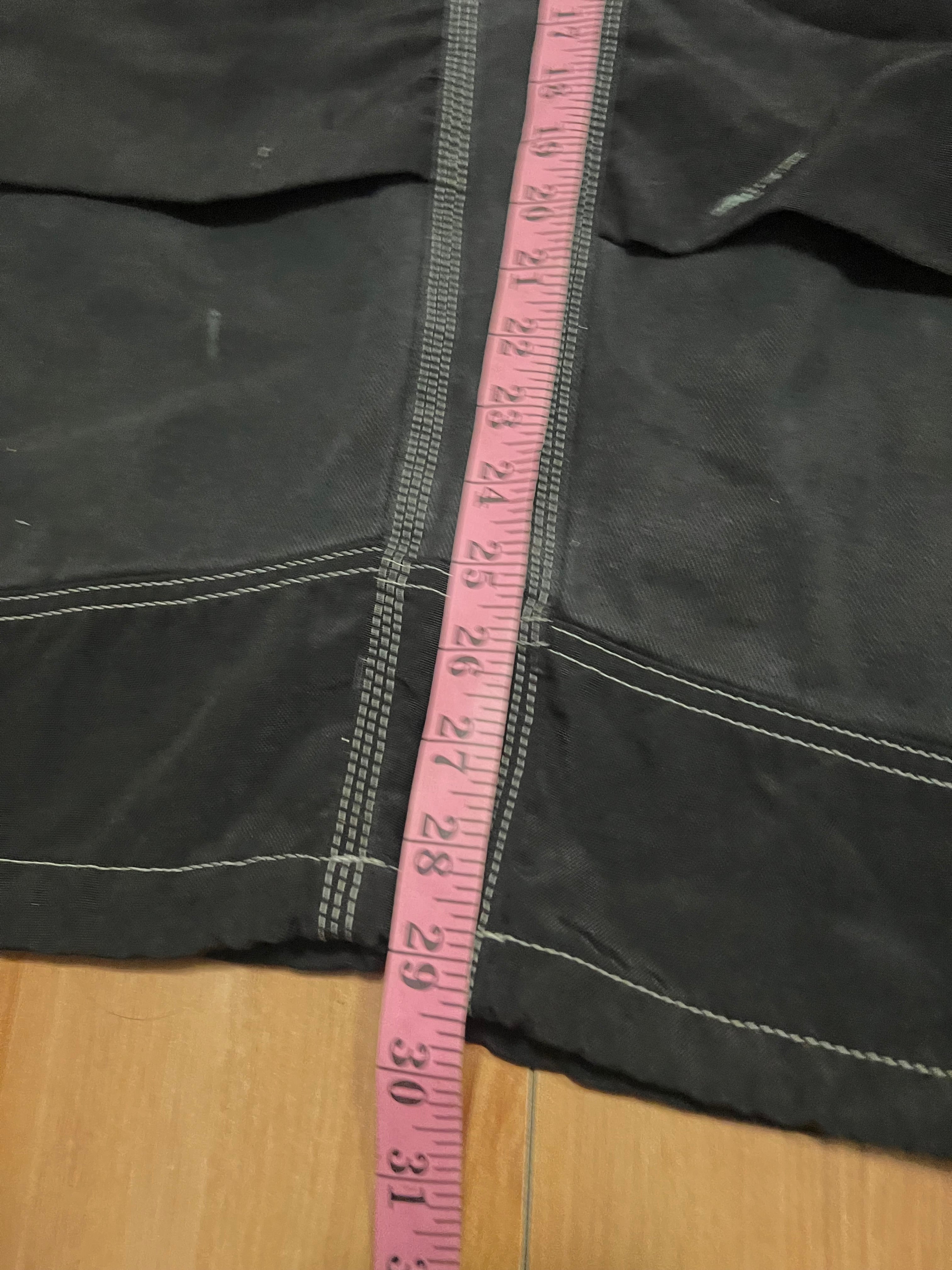 Black grunge rave blue collar cargo pants size 34x32
