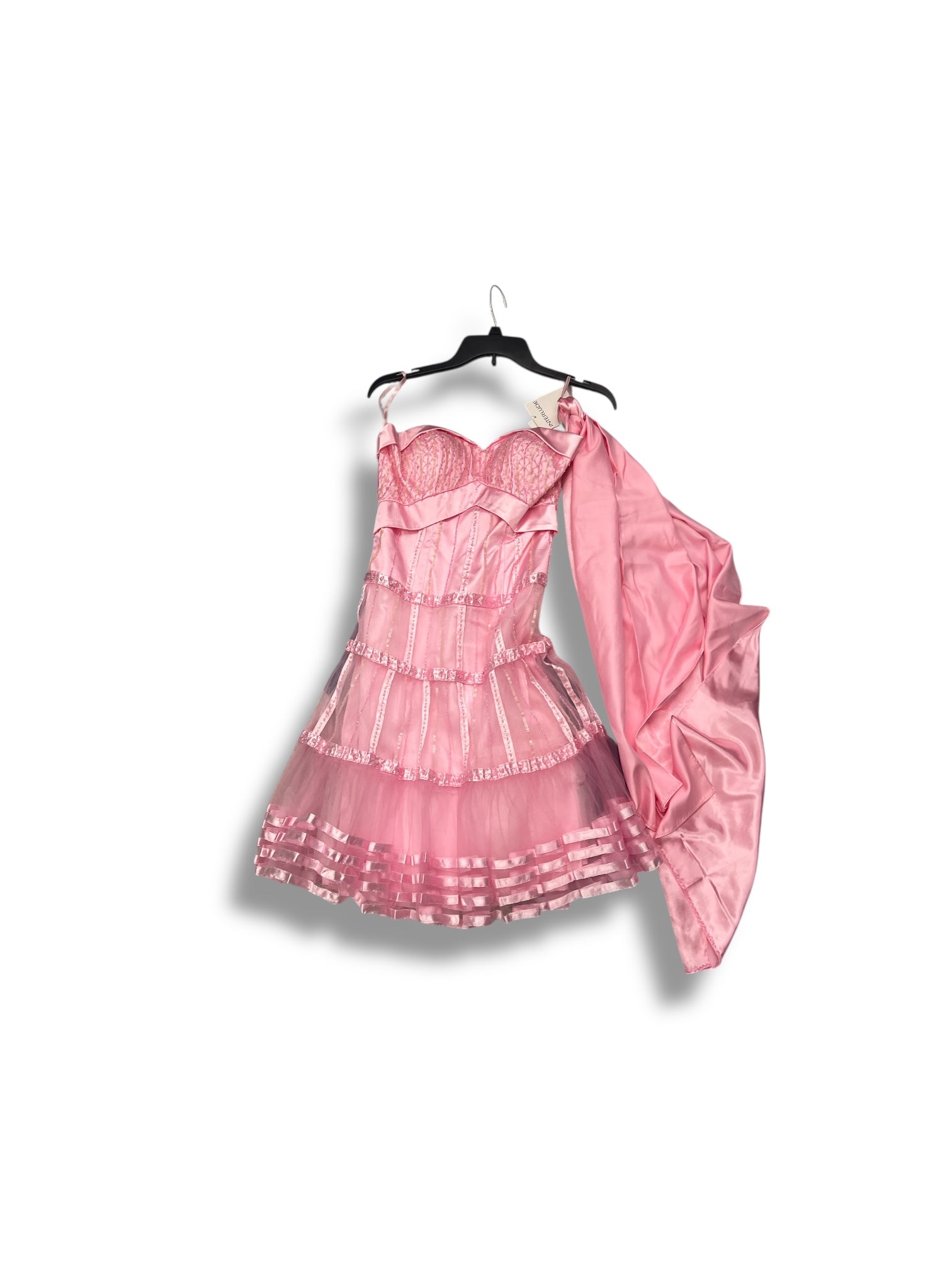 Pink miss world vintage ruffle sequin babydoll fairy dress xs and small