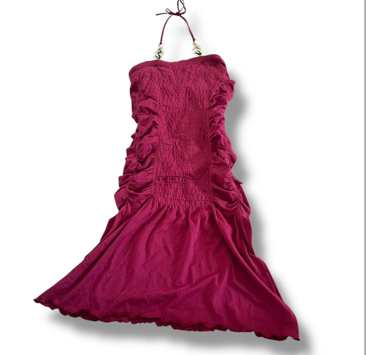 Red y2k babydoll runched fitting dress size small