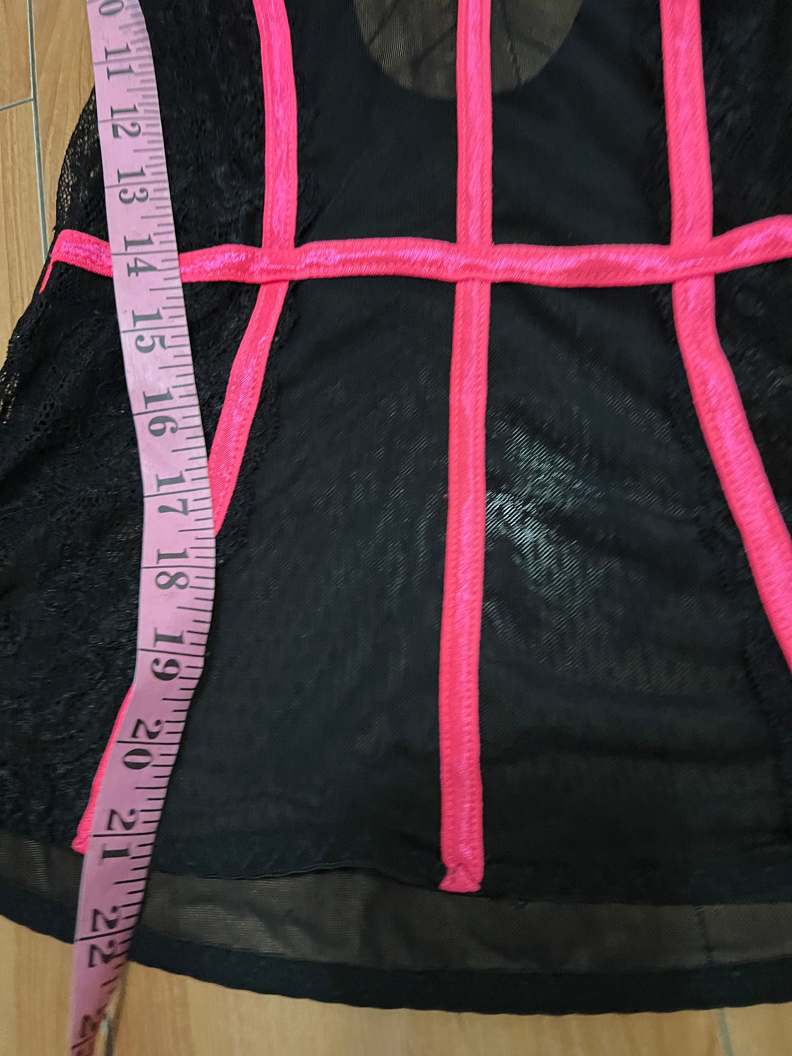 Black pink playboy corset top size small