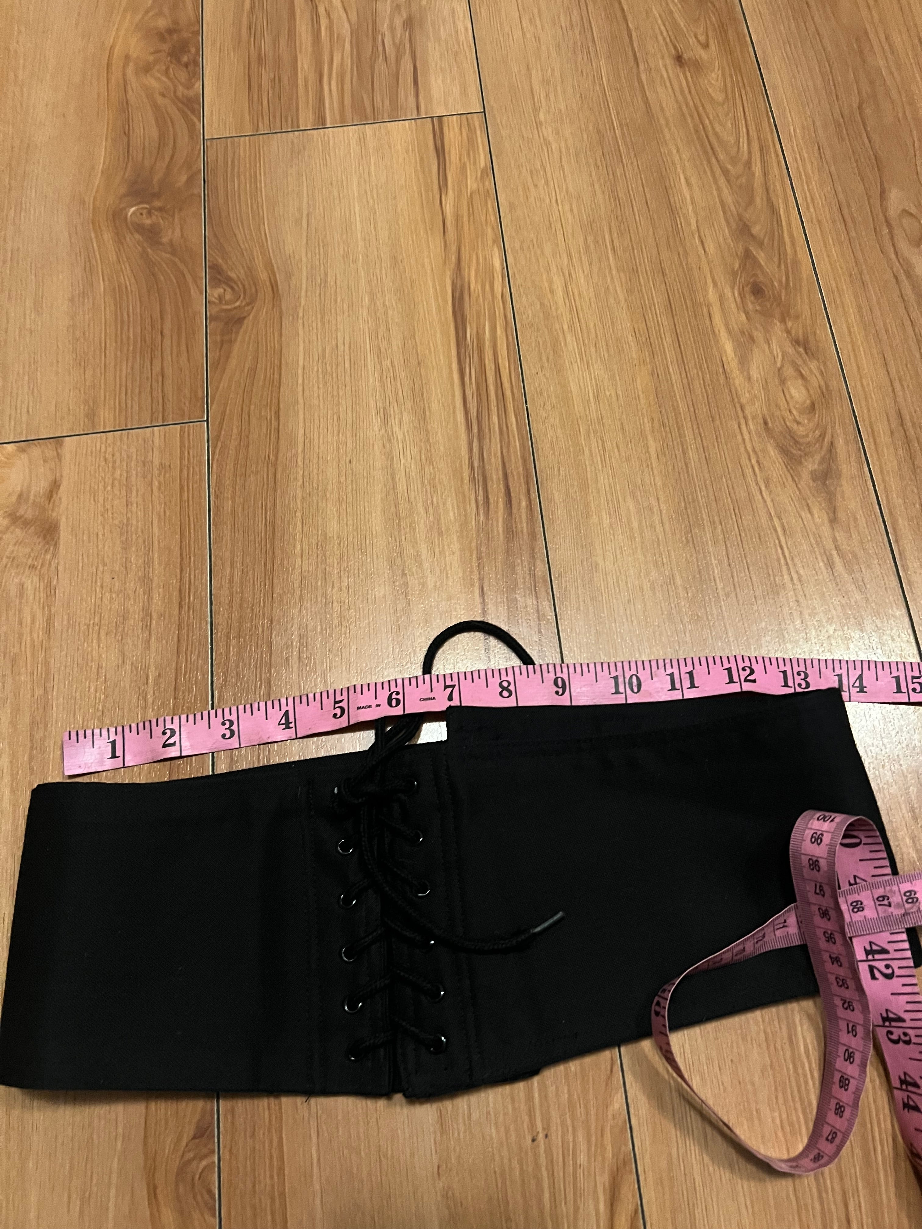 Lace up black waist sincher belt