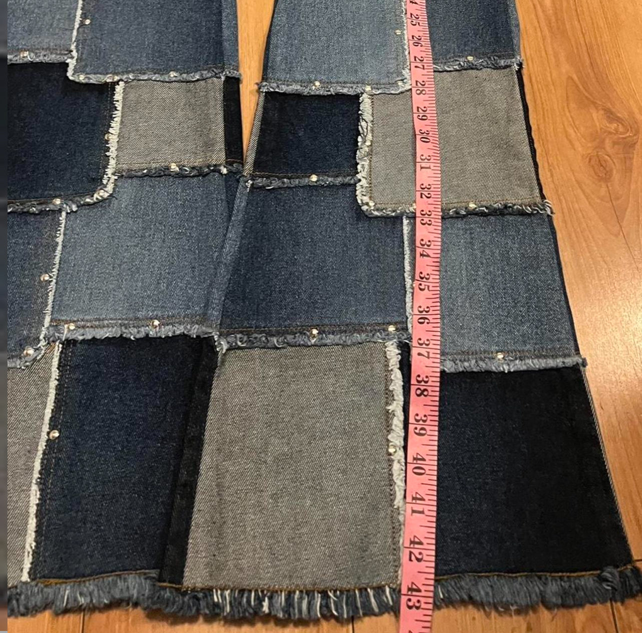 Denim block jeans 90’s with studs size 10