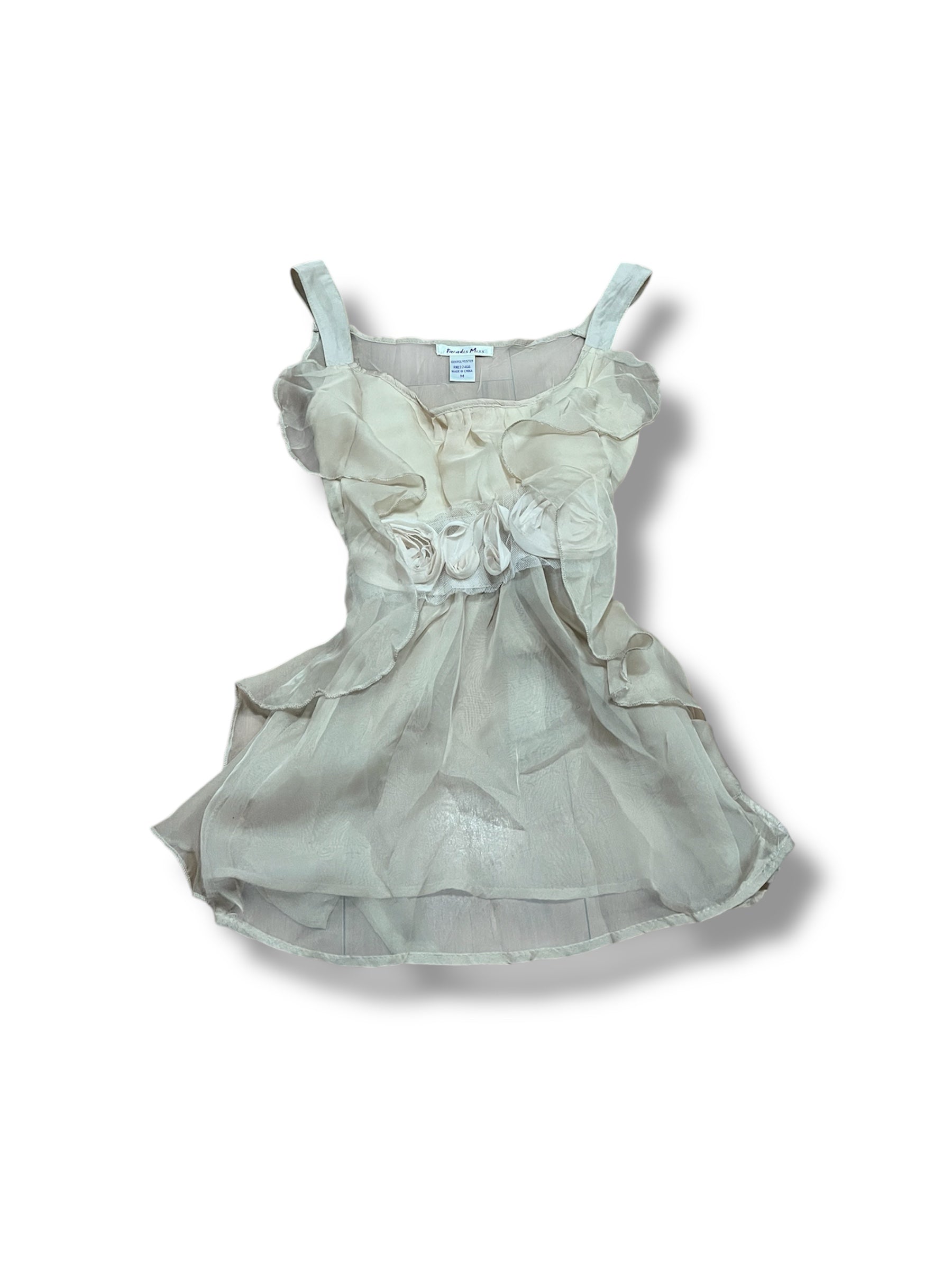 Frilly cream cami frilly whimsy top size medium