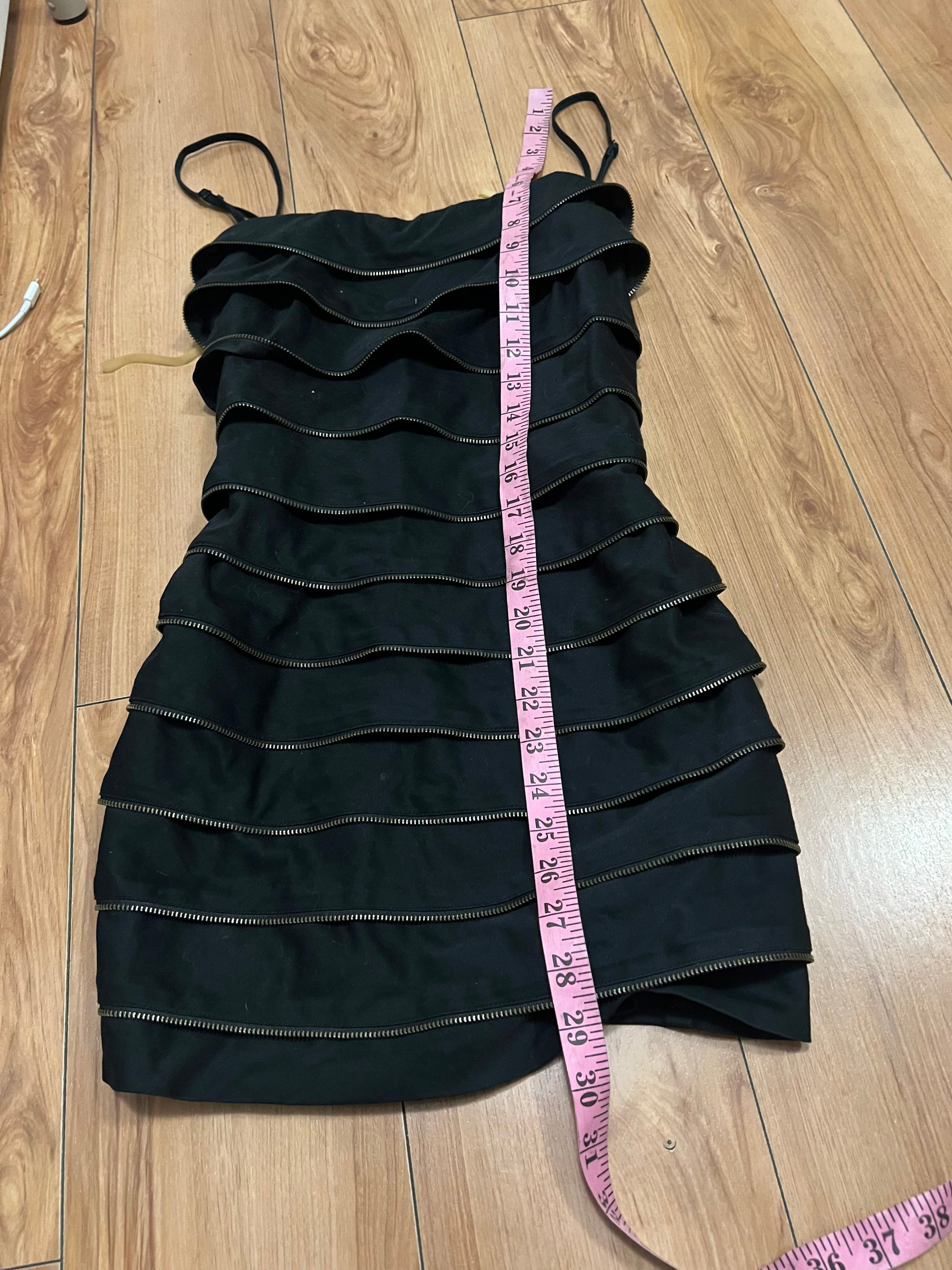Black zipper archive grunge mini dress size medium vintage