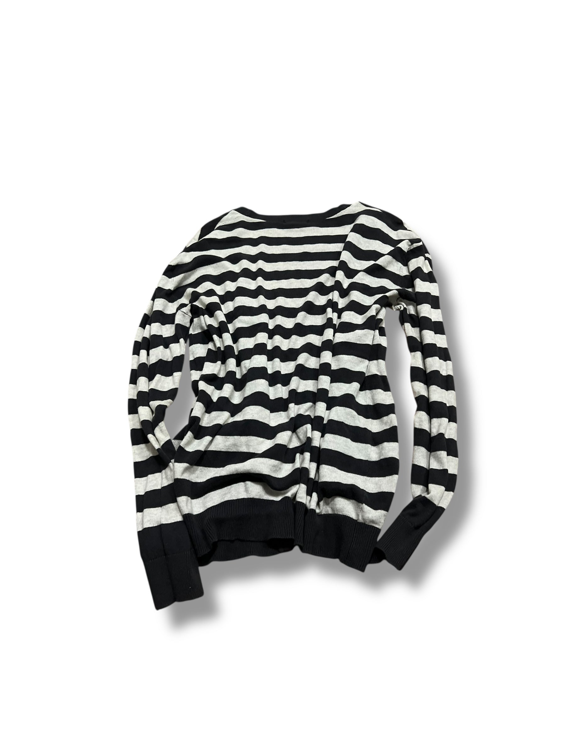 Fall striped navy white cardigan size medium