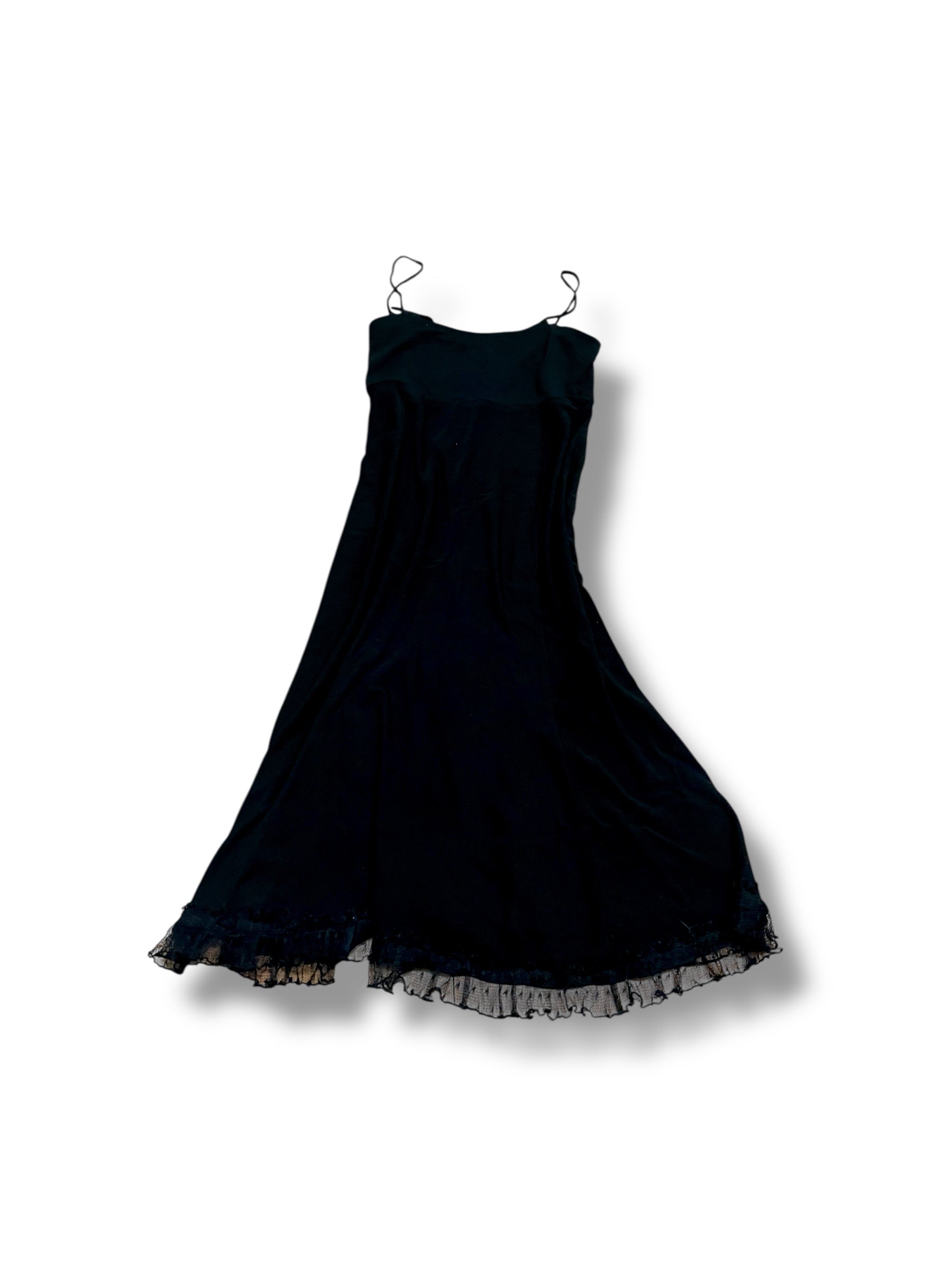 Black dkny maxi dress with lace size medium