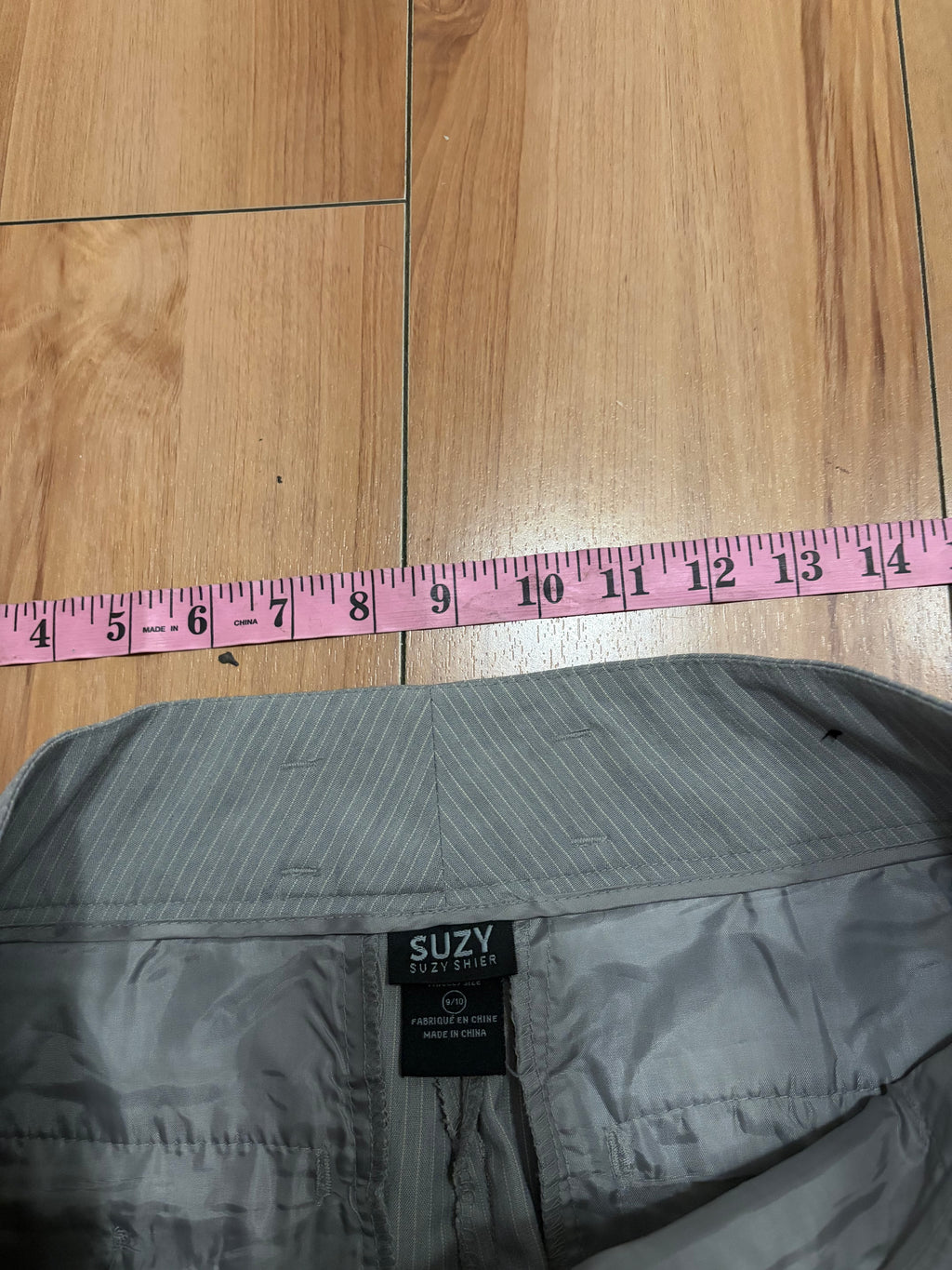 Grey pinstripe low rise flare boot cut pants size 9