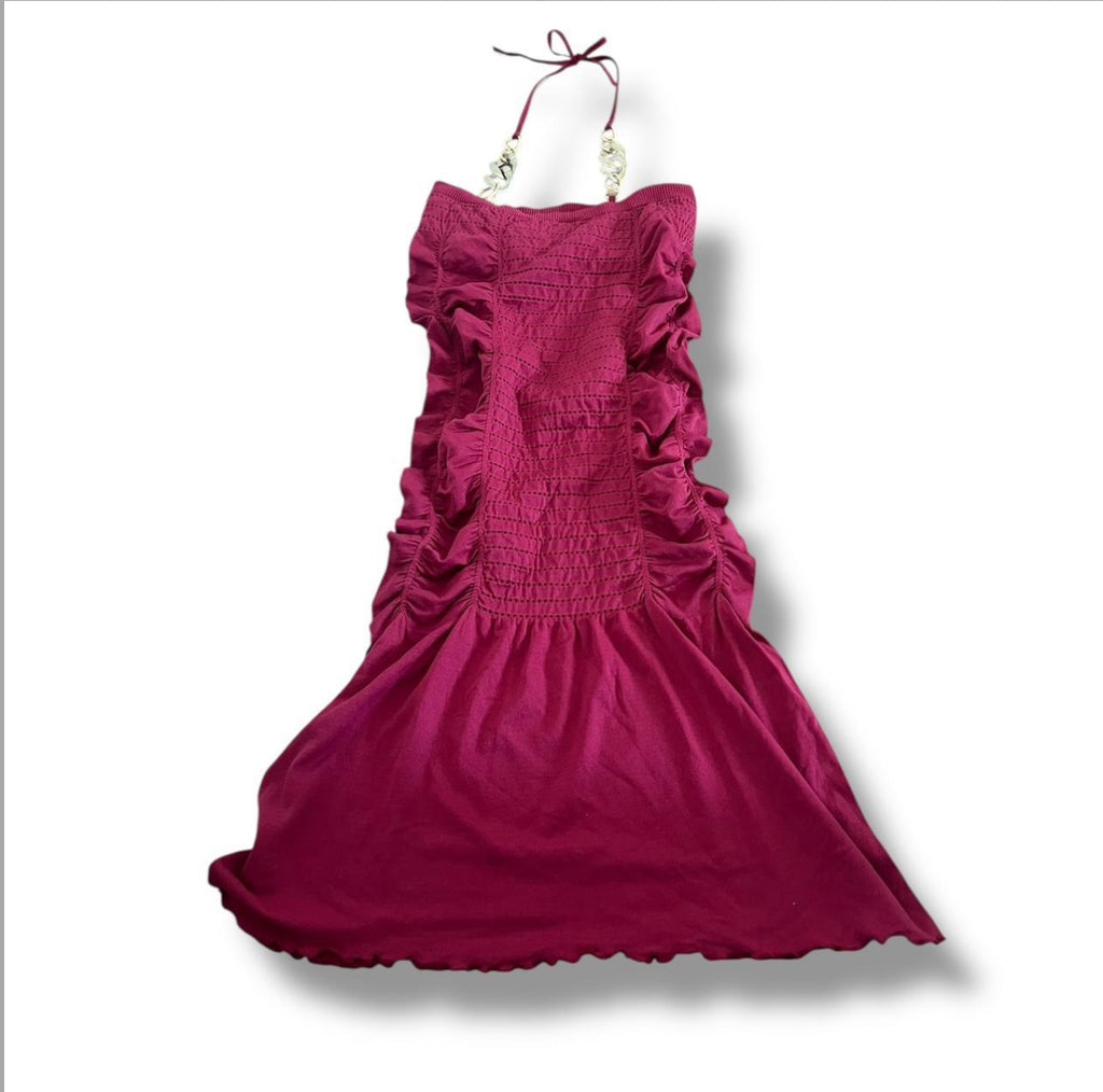 Red y2k babydoll runched fitting dress size small