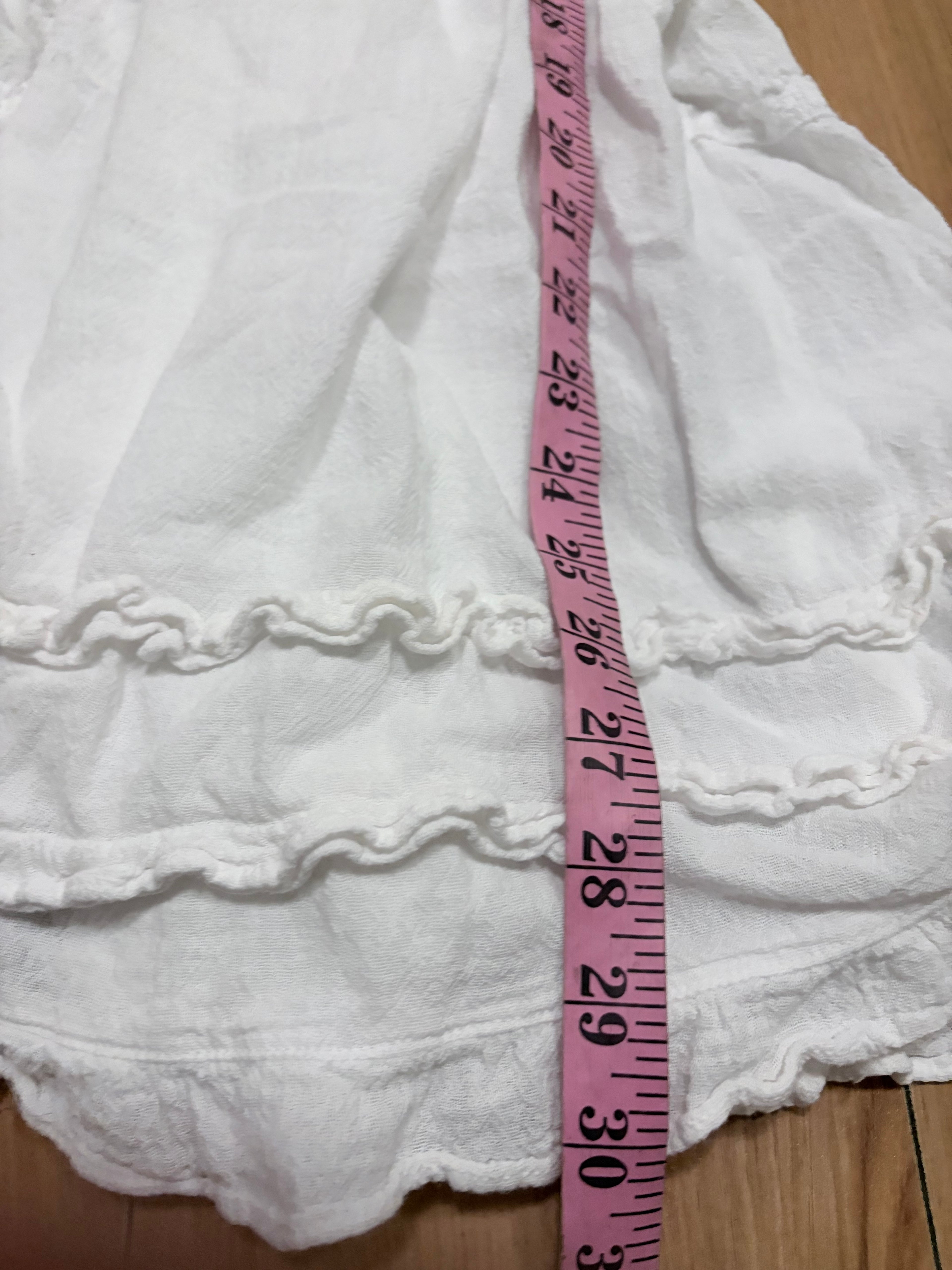 White fairy nymph mini dress with ruffles size small