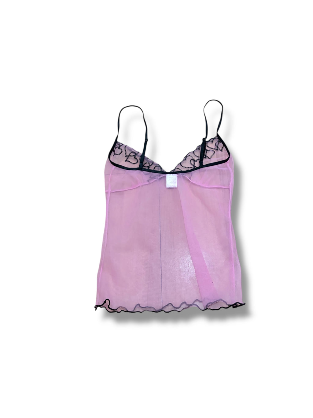 Mall goth vintage hot topic pink black babydoll mesh cami