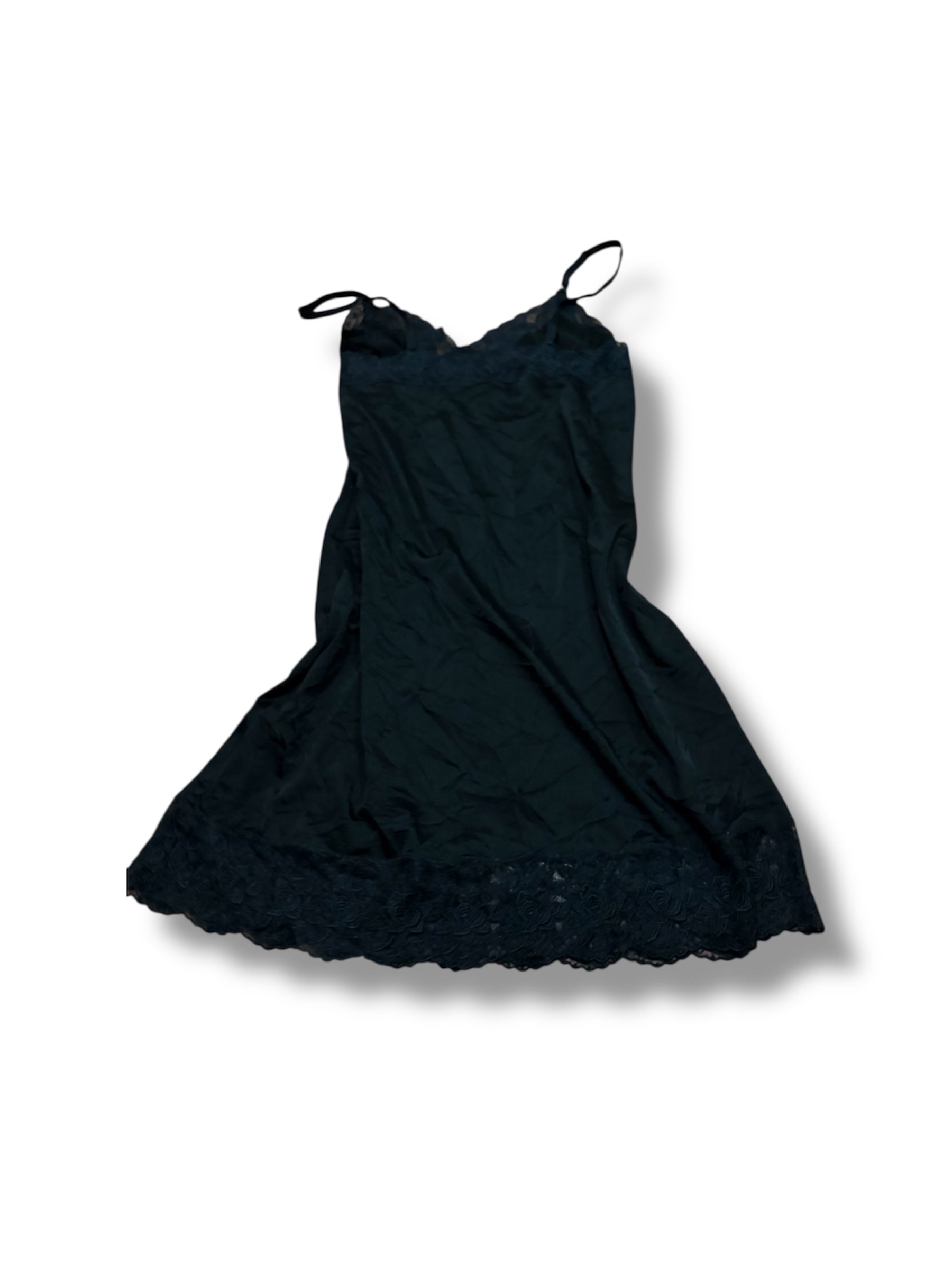 Black rose babydoll dress slip goth size small