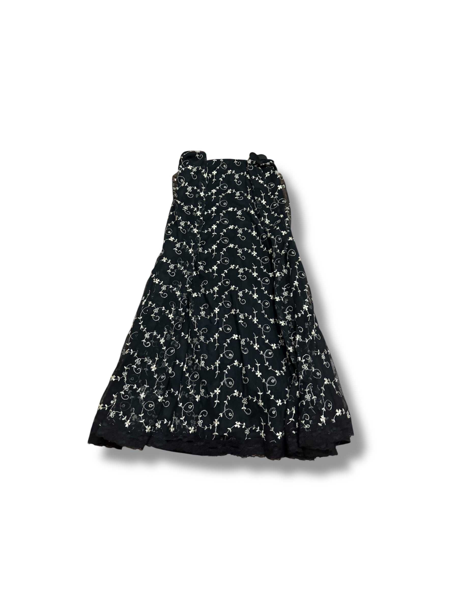Black floral embroidery Lacey midi size size small fits like medium